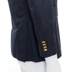 VALENTINO marineblauer Blazer aus Baumwolle mit roter Camoflage und goldenem Knopfleiste IT44 XS