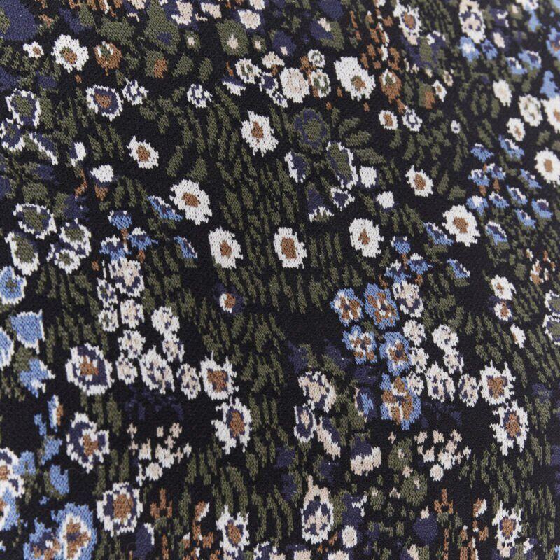 VALENTINO navy  Blumenjacquard Viskose-Polyester-Mischung Strickpullover S im Angebot 4