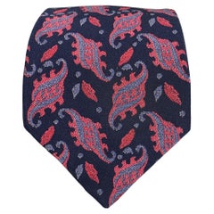 VALENTINO Navy Multi-Color Paisley Silk Tie