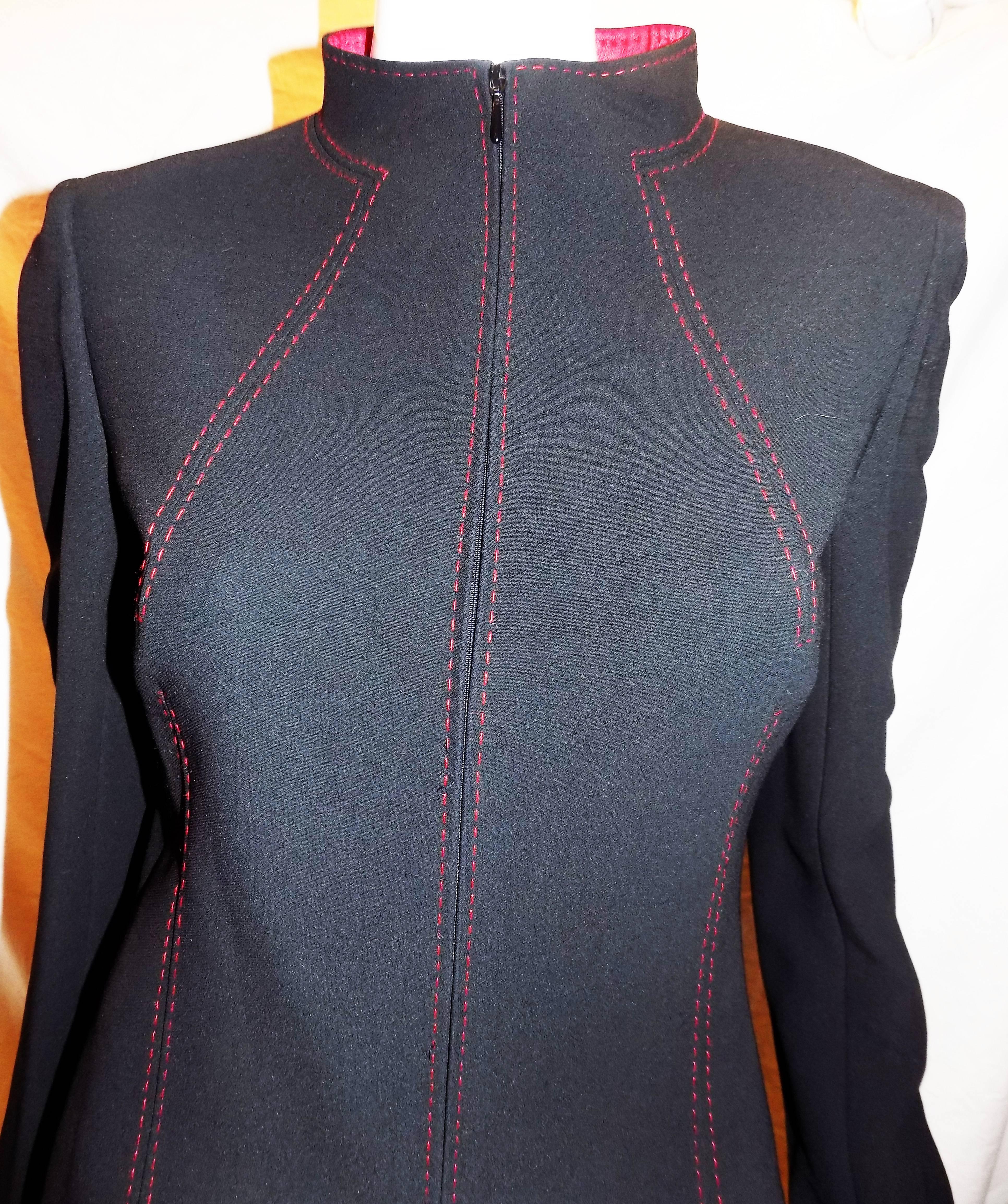 Valentino Navy pant suit w Red top stitch New with Tags  In New Condition In New York, NY