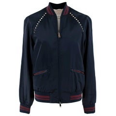 Valentino Navy Rockstud Bomber Jacket - Us size 38 