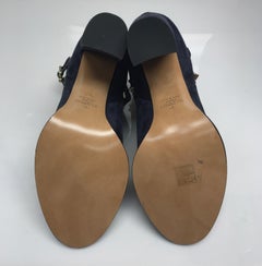 Valentino Navy Suede Rock Stud Booties-41.5