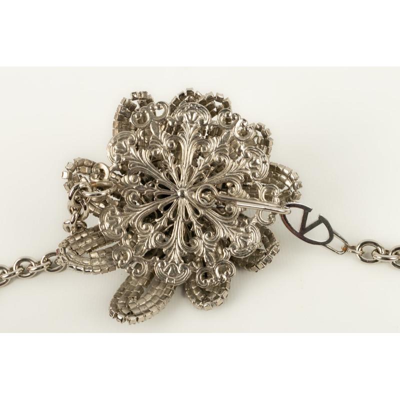 Valentino Necklace in Silver-Plated Metal For Sale 2