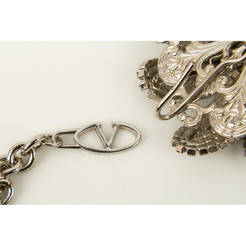 Valentino Necklace in Silver-Plated Metal For Sale 5