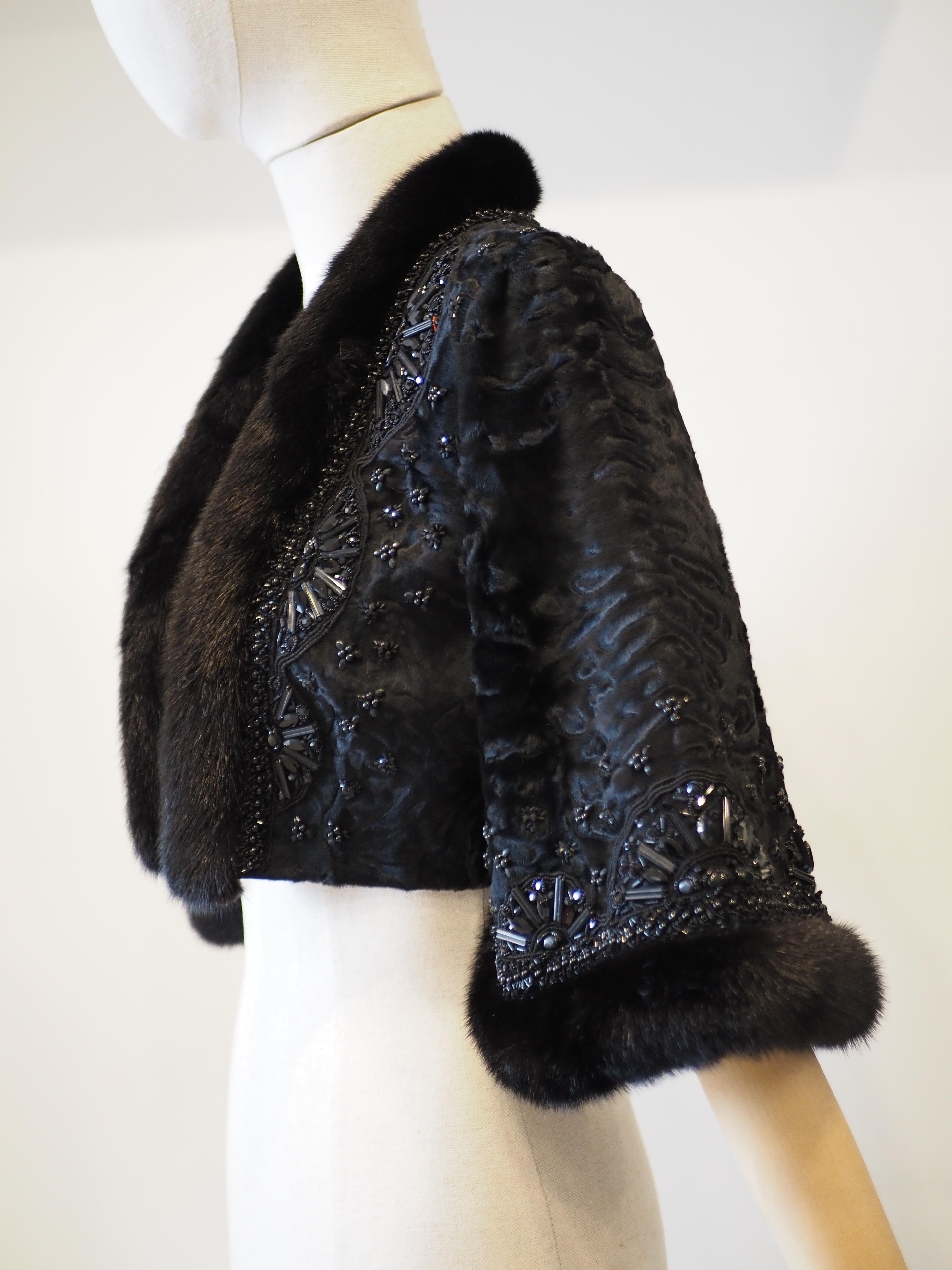 Valentino Neiman Marcus  Mink Lamb mink Bolero jacket For Sale 5