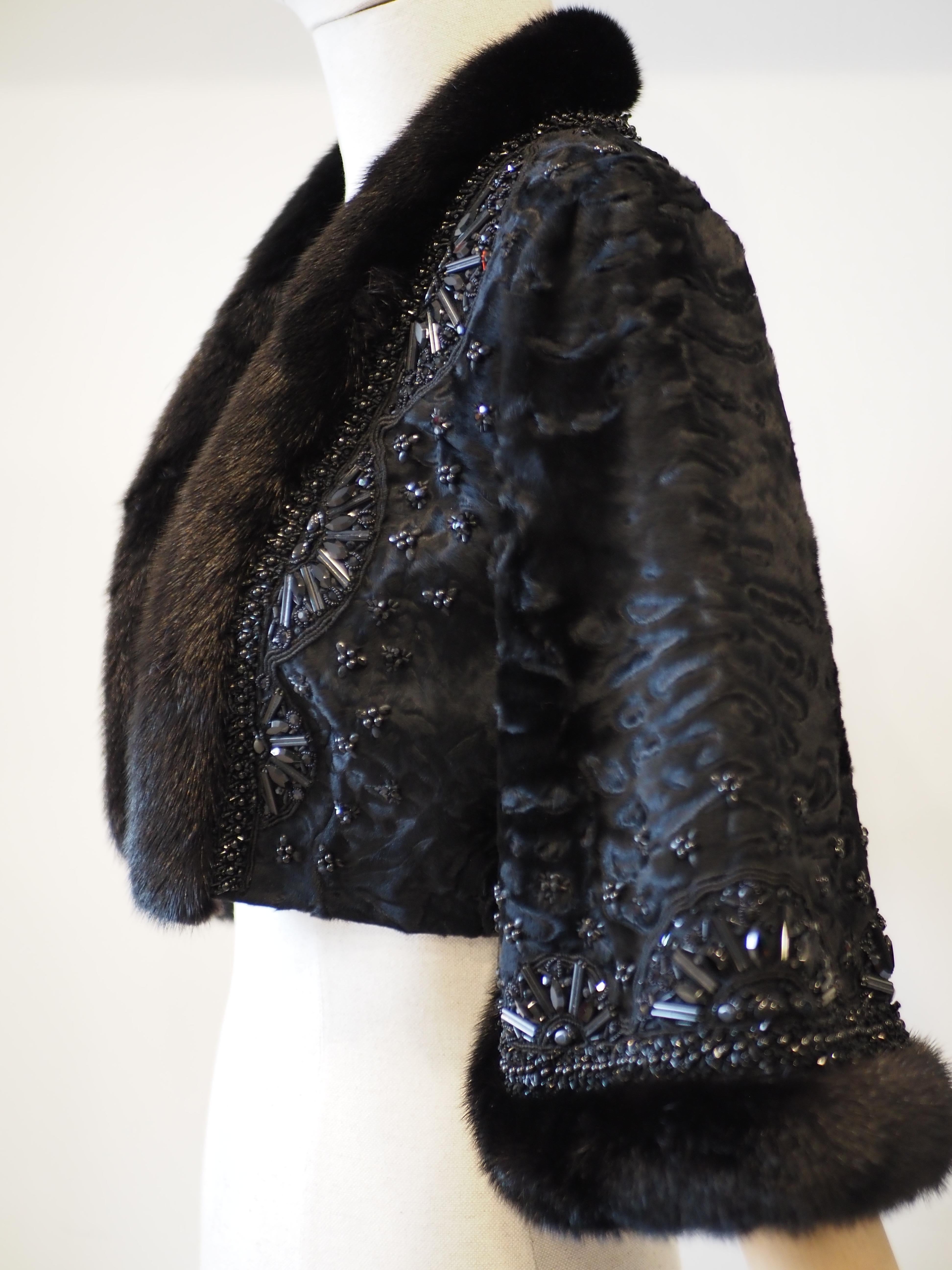 Valentino Neiman Marcus  Mink Lamb mink Bolero jacket For Sale 6