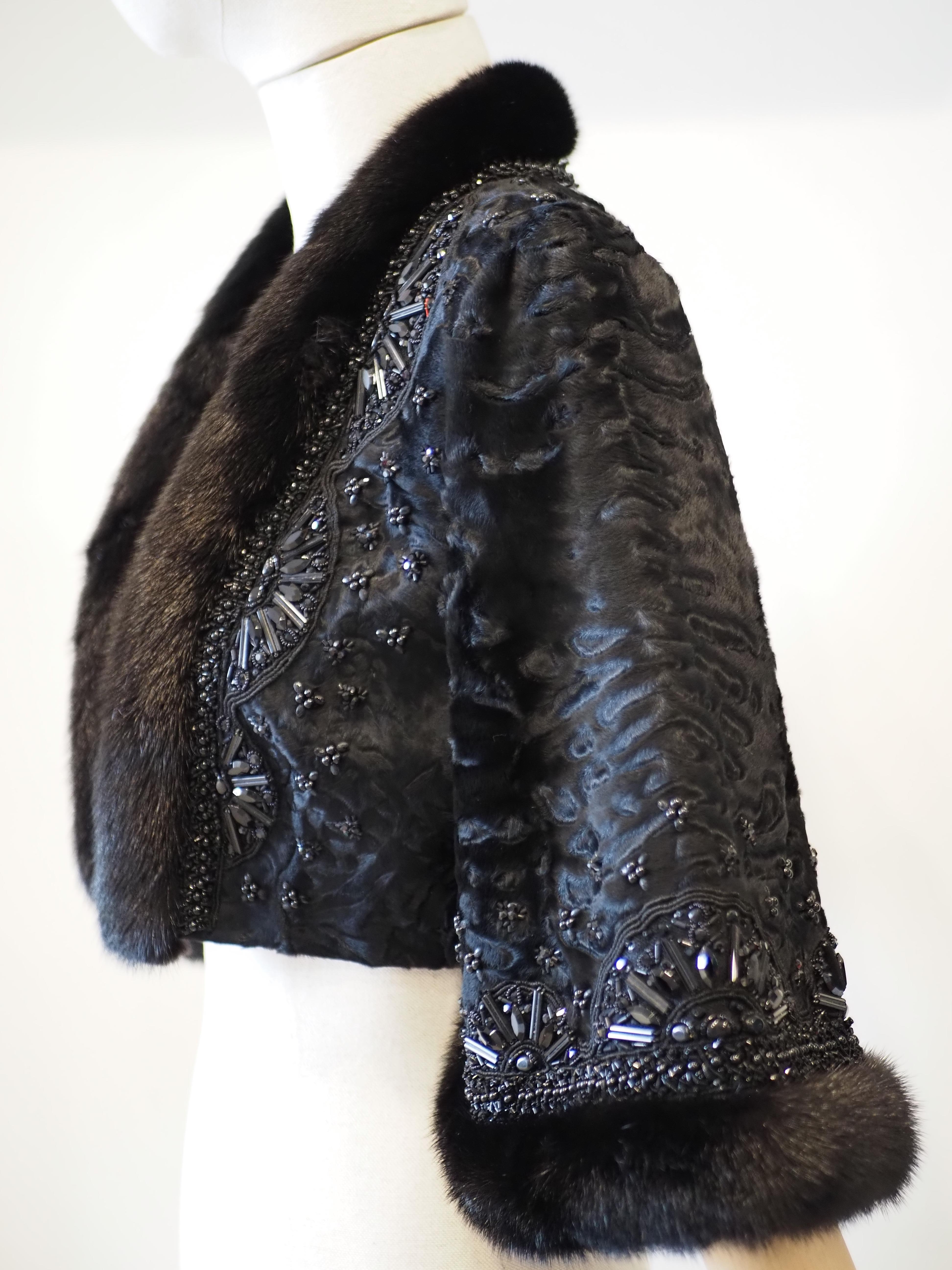 Valentino Neiman Marcus  Mink Lamb mink Bolero jacket For Sale 7