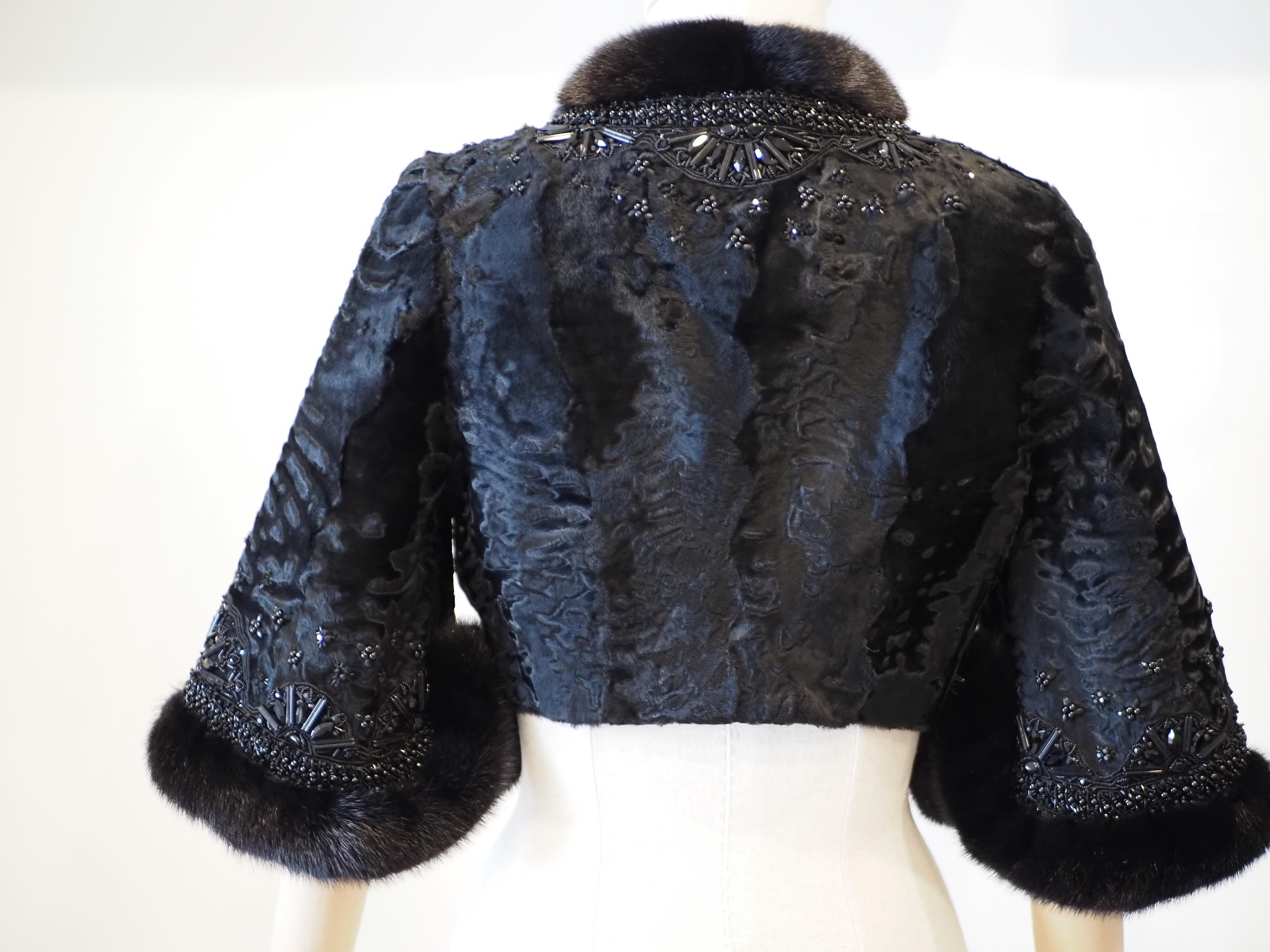 Valentino Neiman Marcus  Mink Lamb mink Bolero jacket For Sale 10