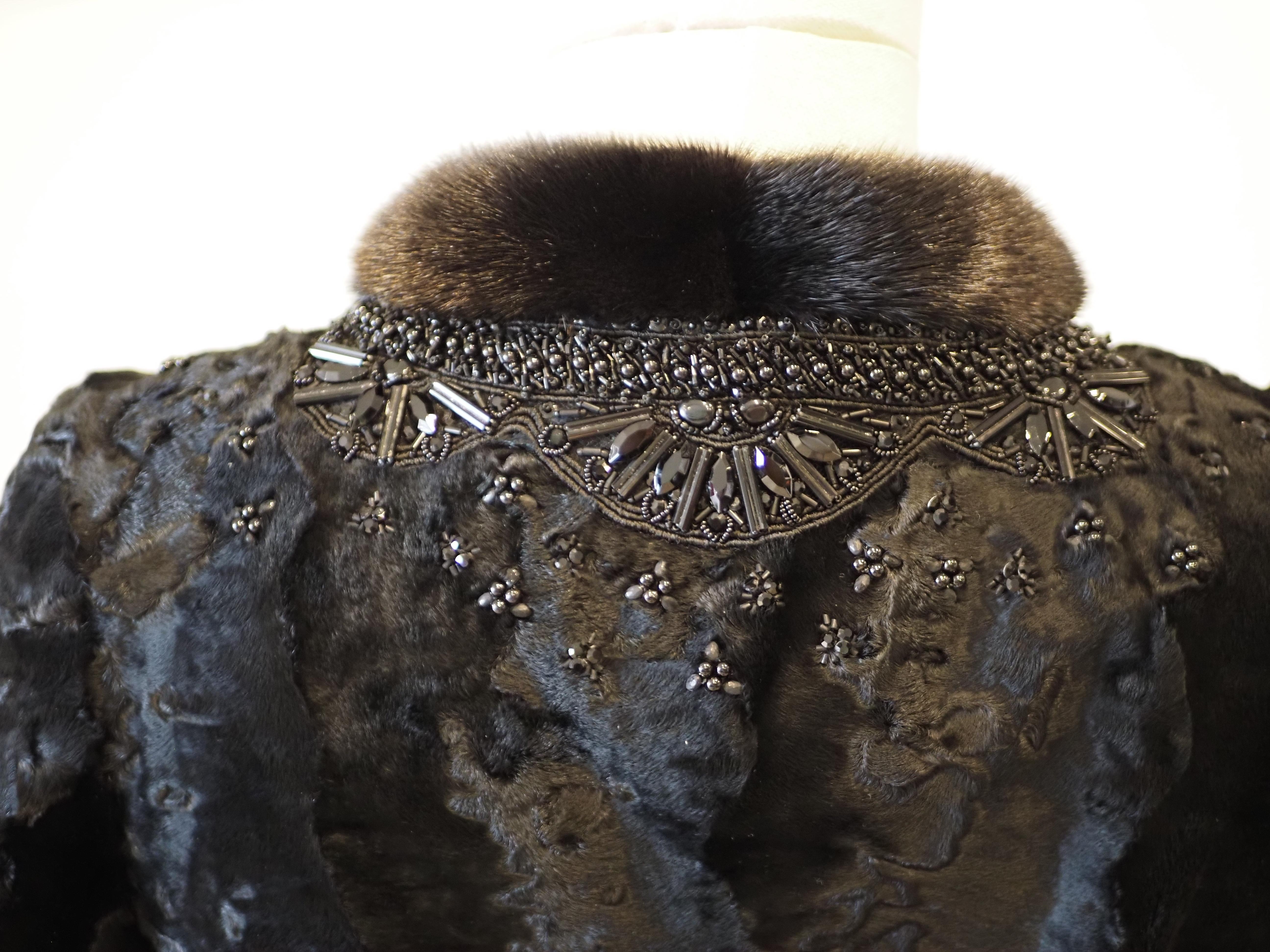 Valentino Neiman Marcus  Mink Lamb mink Bolero jacket For Sale 11
