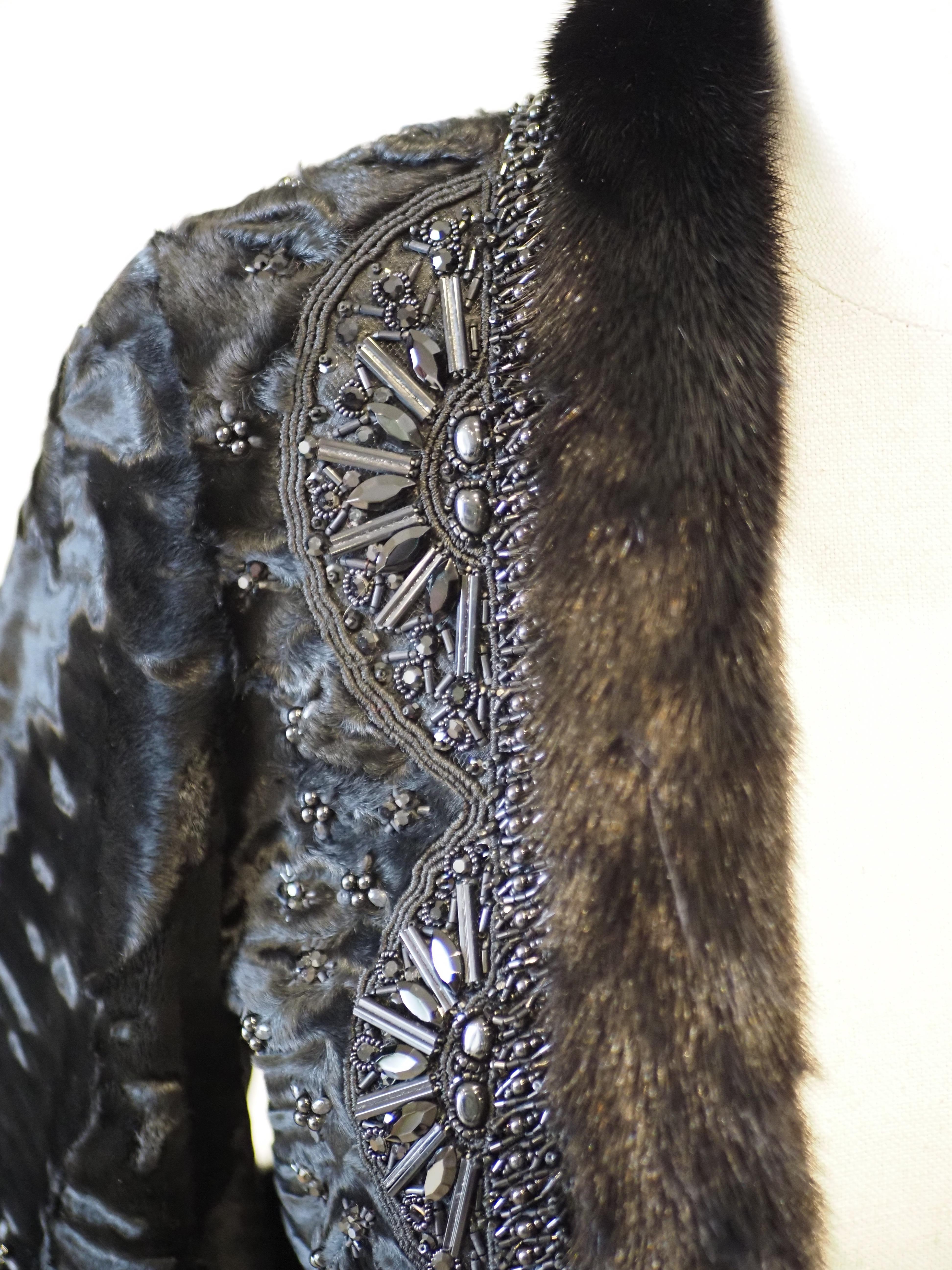 Valentino Neiman Marcus  Mink Lamb mink Bolero jacket In Excellent Condition For Sale In Capri, IT
