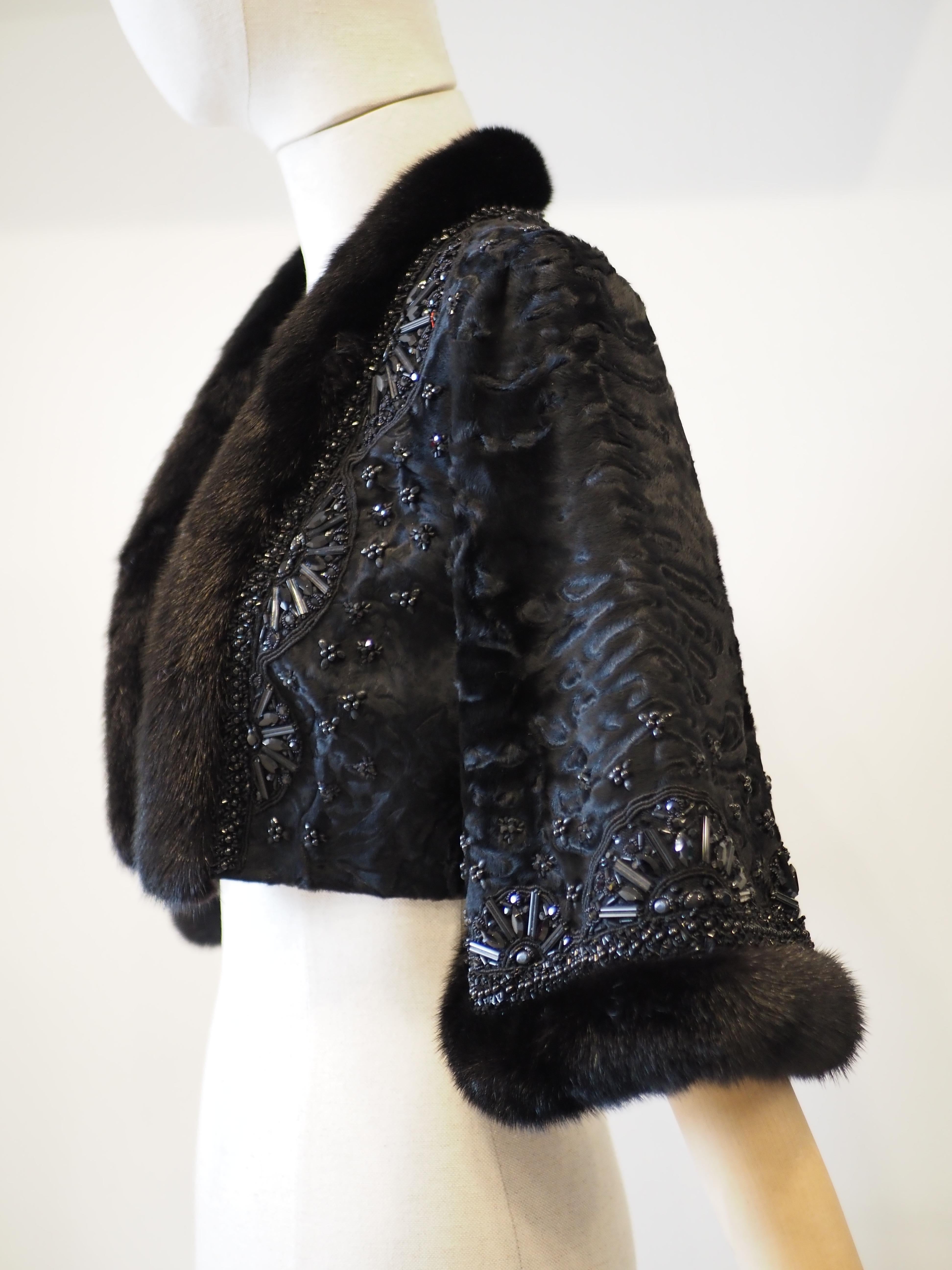 Valentino Neiman Marcus  Mink Lamb mink Bolero jacket For Sale 4