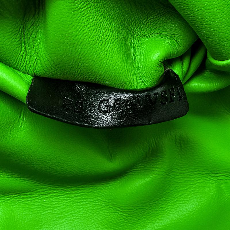 Valentino Neon Green Leather Intricate Clutch 5