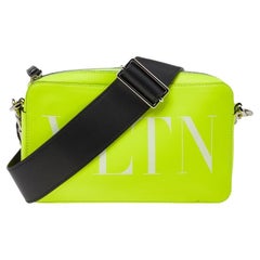 Valentino Neon Green Leather VLTN Crossbody Bag