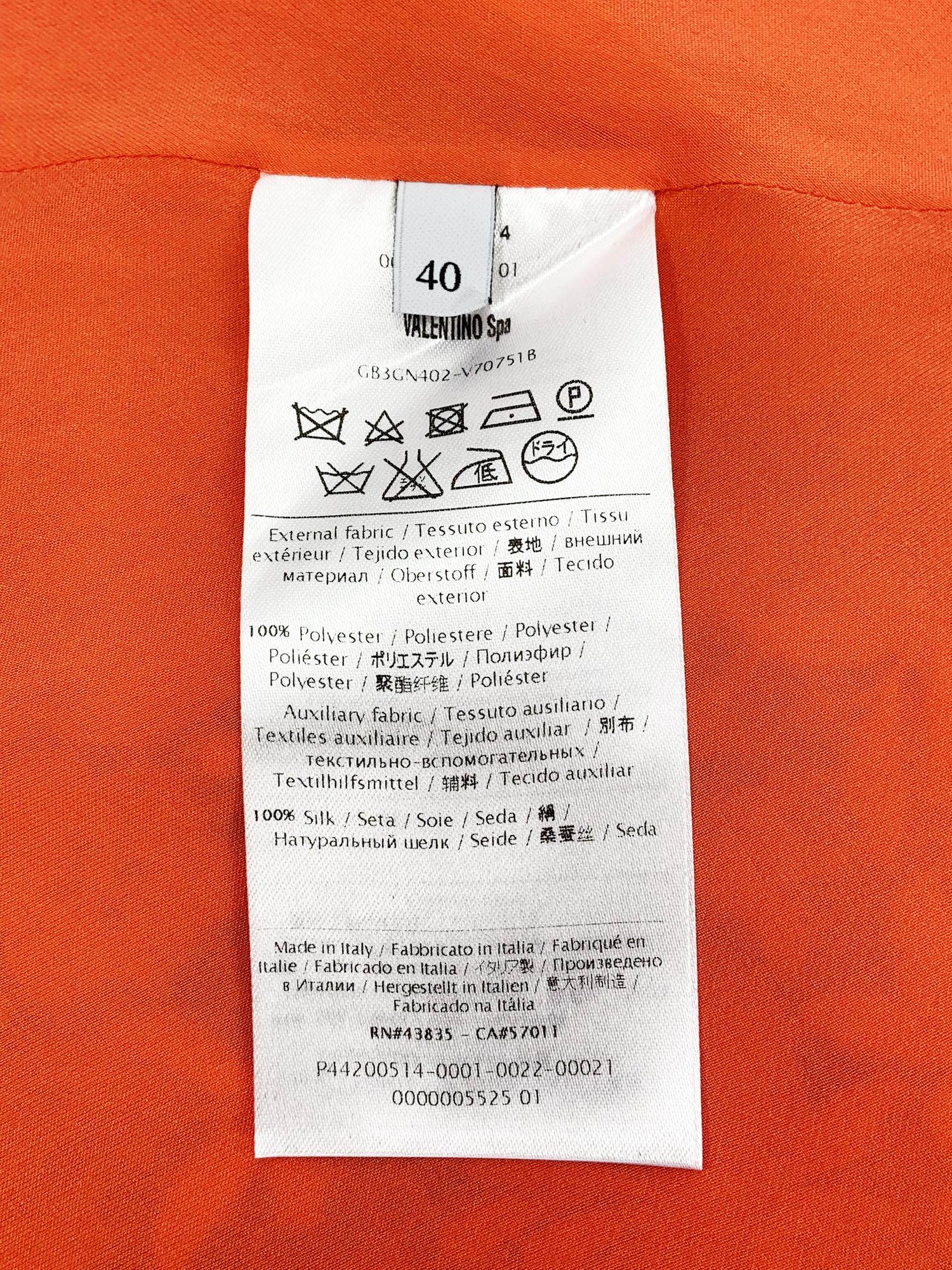 Valentino Neon Orange Lace Maxi Skirt Italian size 40 en vente 1