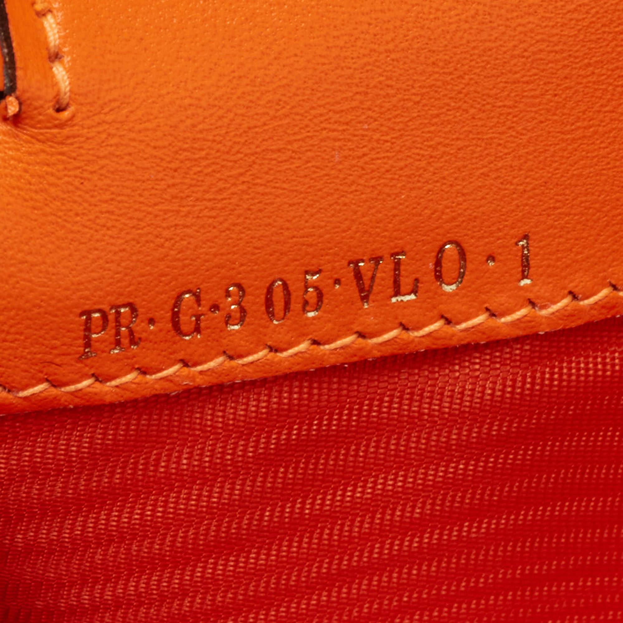 Valentino Neon Orange Leather Rockstud Trifold Wristlet Clutch 5