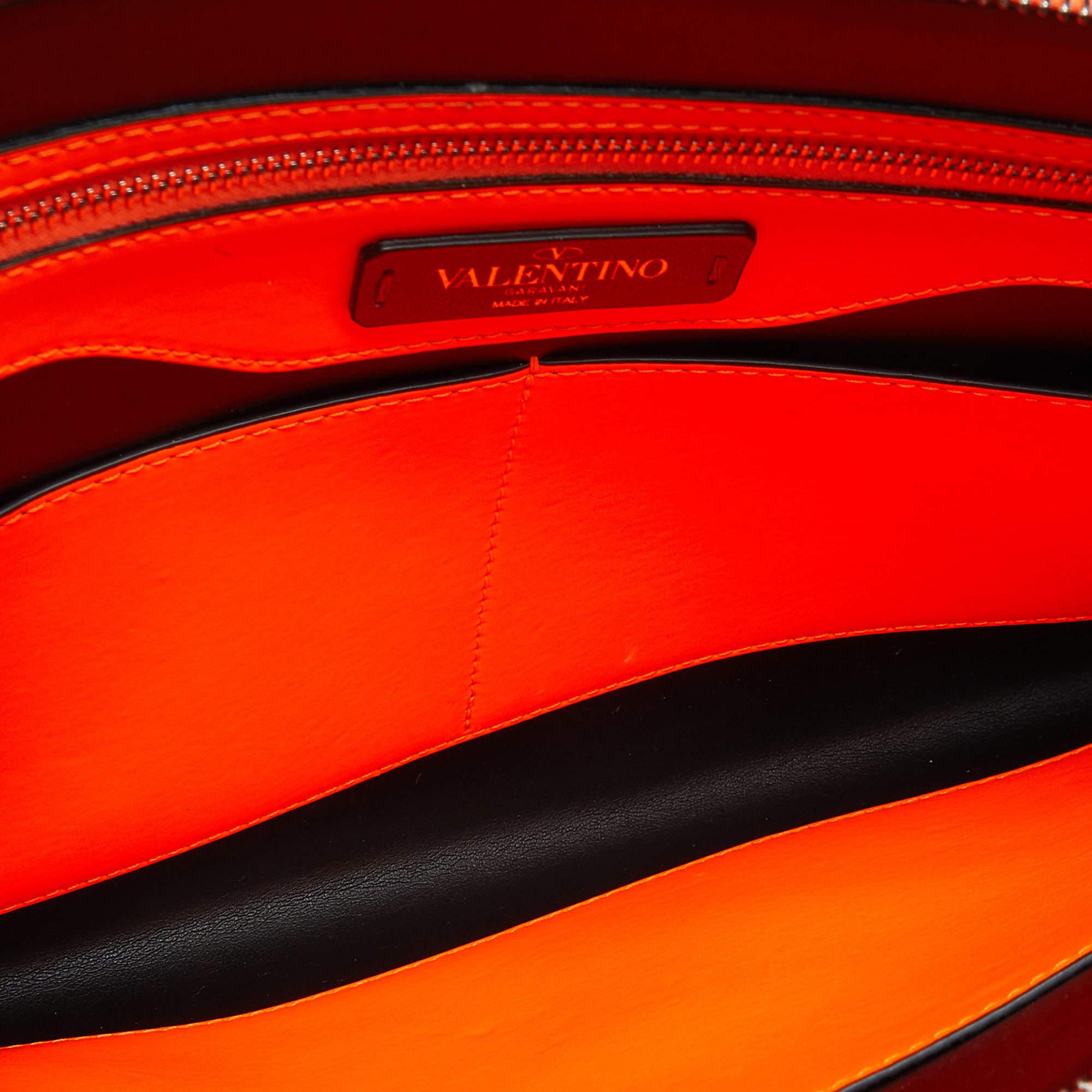 Valentino Neon Orange Leather VLTN Document Case 1