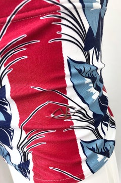 Valentino New 2000s Women's Red, White and Blue Boy Shorts Swimsuit Bottoms