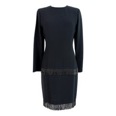 Valentino New Black Cocktail Charleston Sheath Evening Dress 1990s