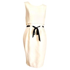 VALENTINO "New" Cream "Audrey Hepburn" model, Ribbon at the Waist Dress - Unworn