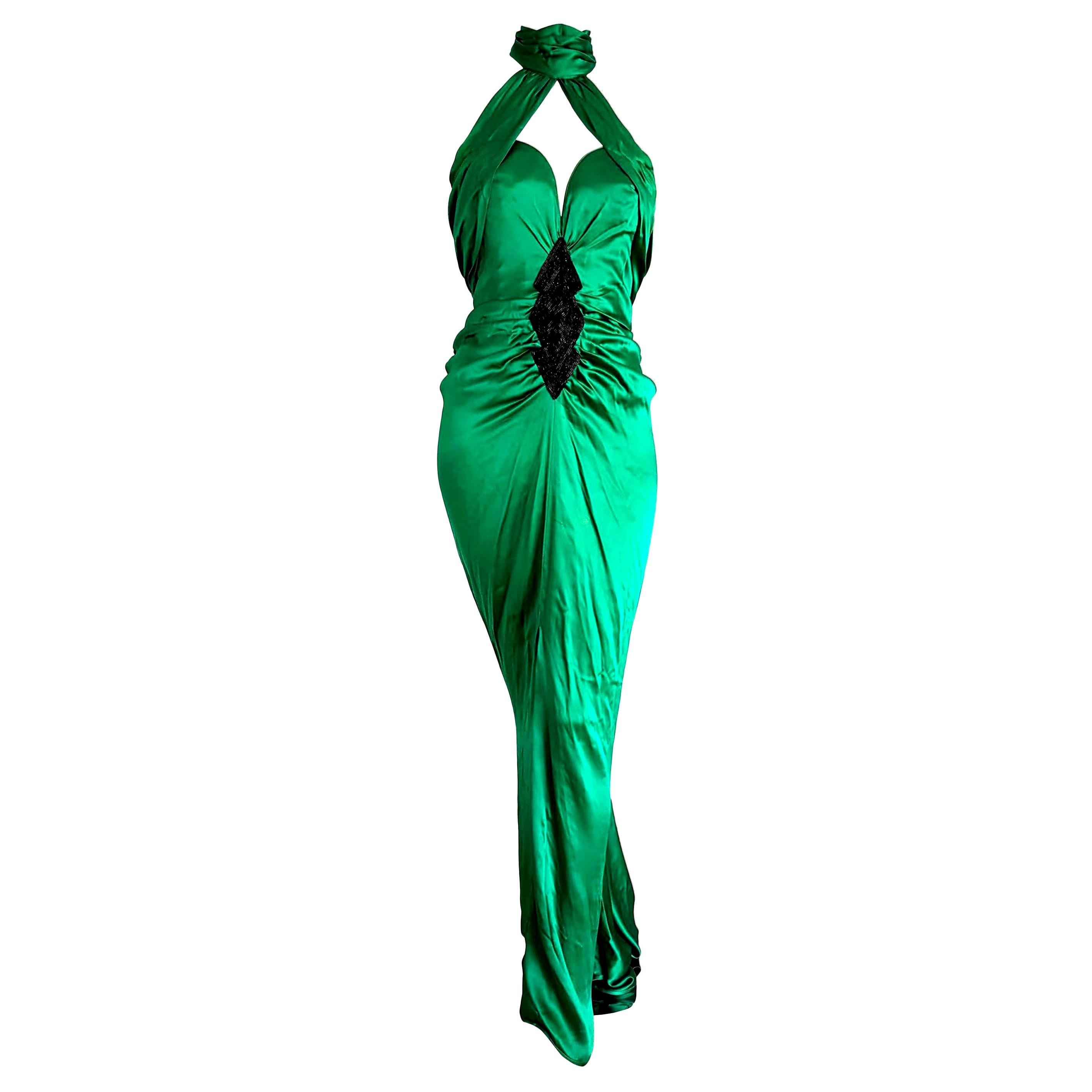 VALENTINO "New" Haute Couture Swarovski beaded Silk Gown Evening Dress - Unworn For Sale