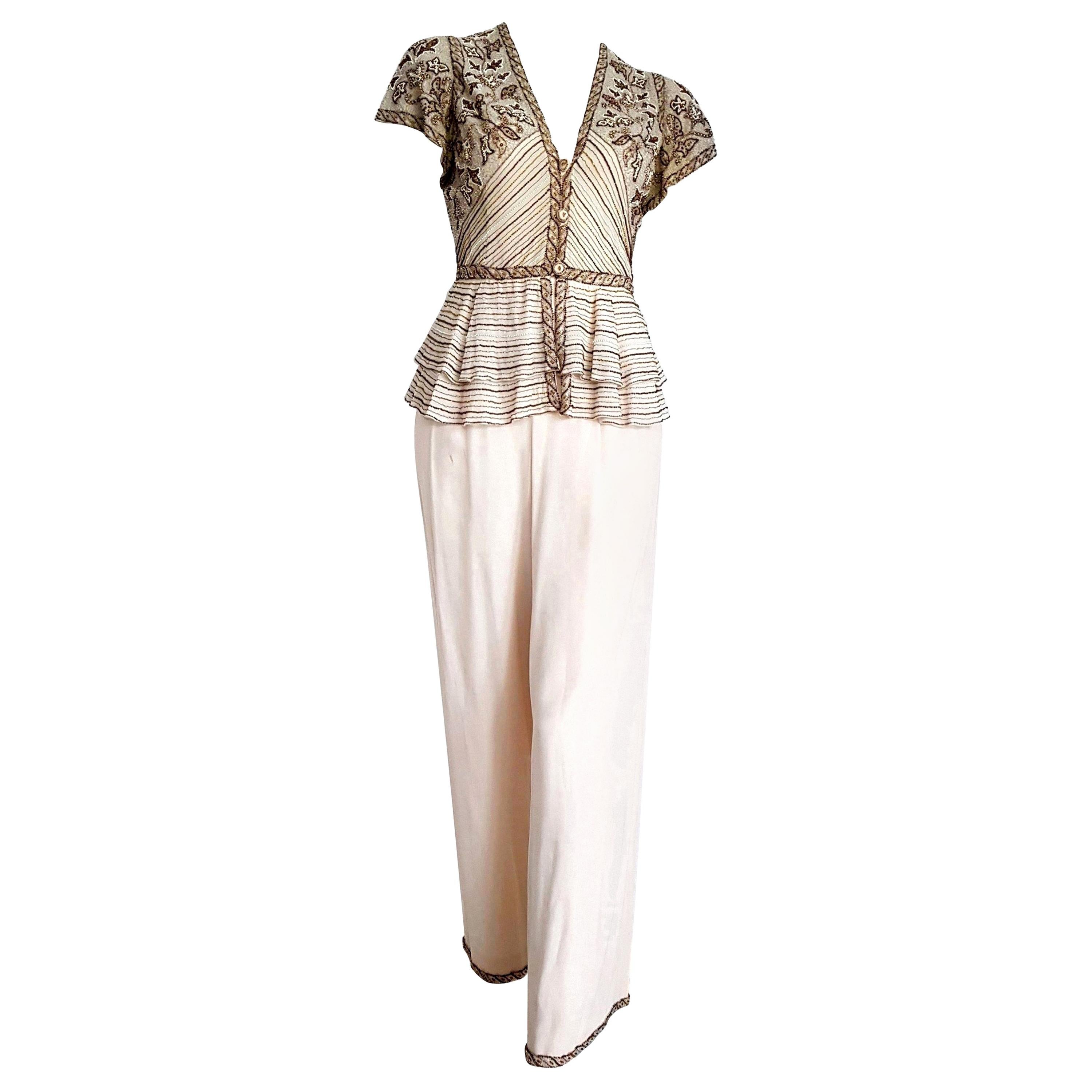 VALENTINO "New" Haute Couture Swarovski Embroidered Beaded Silk Dress - Unworn For Sale