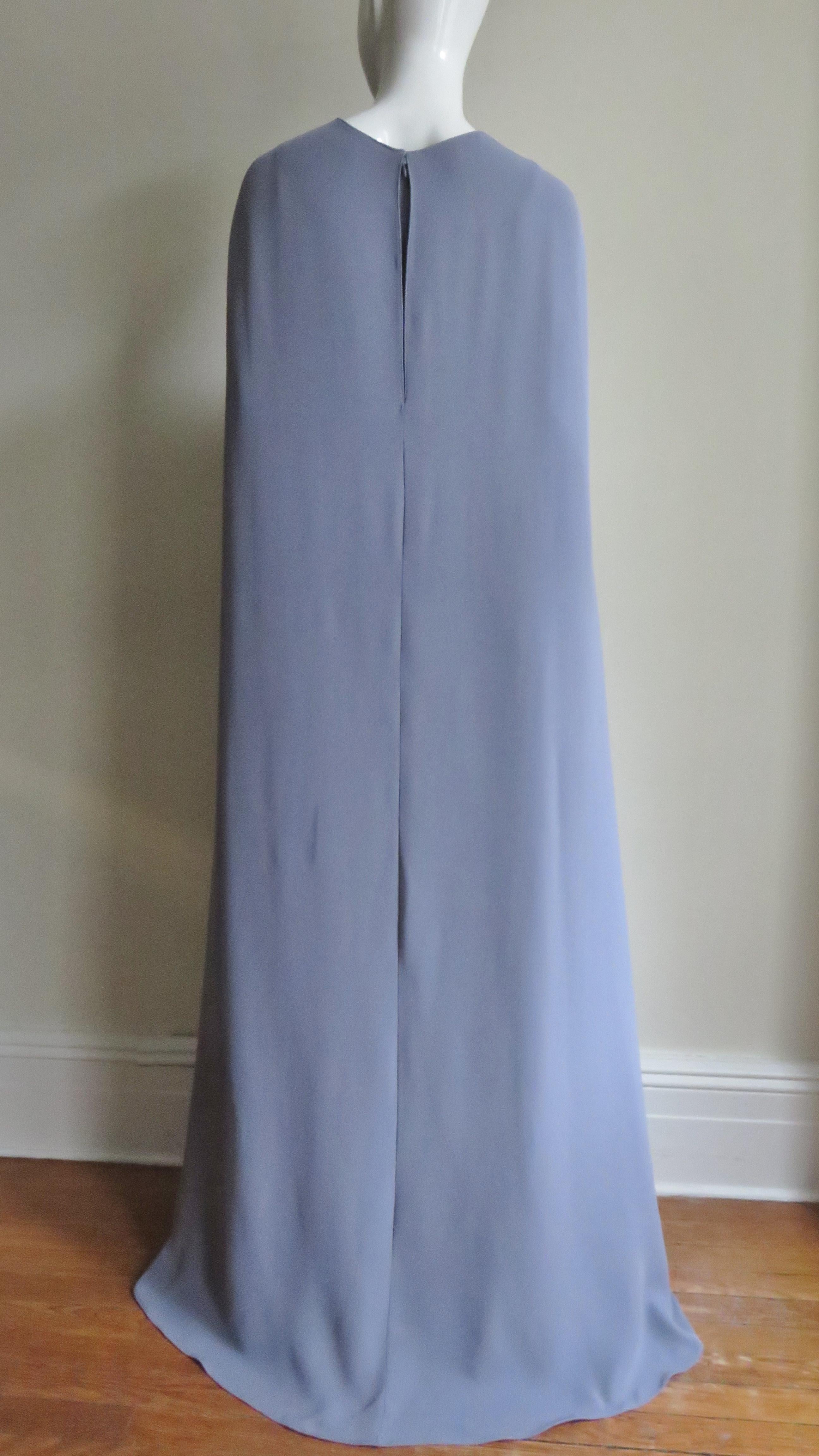 Valentino New Lilac Silk Cape Gown 6