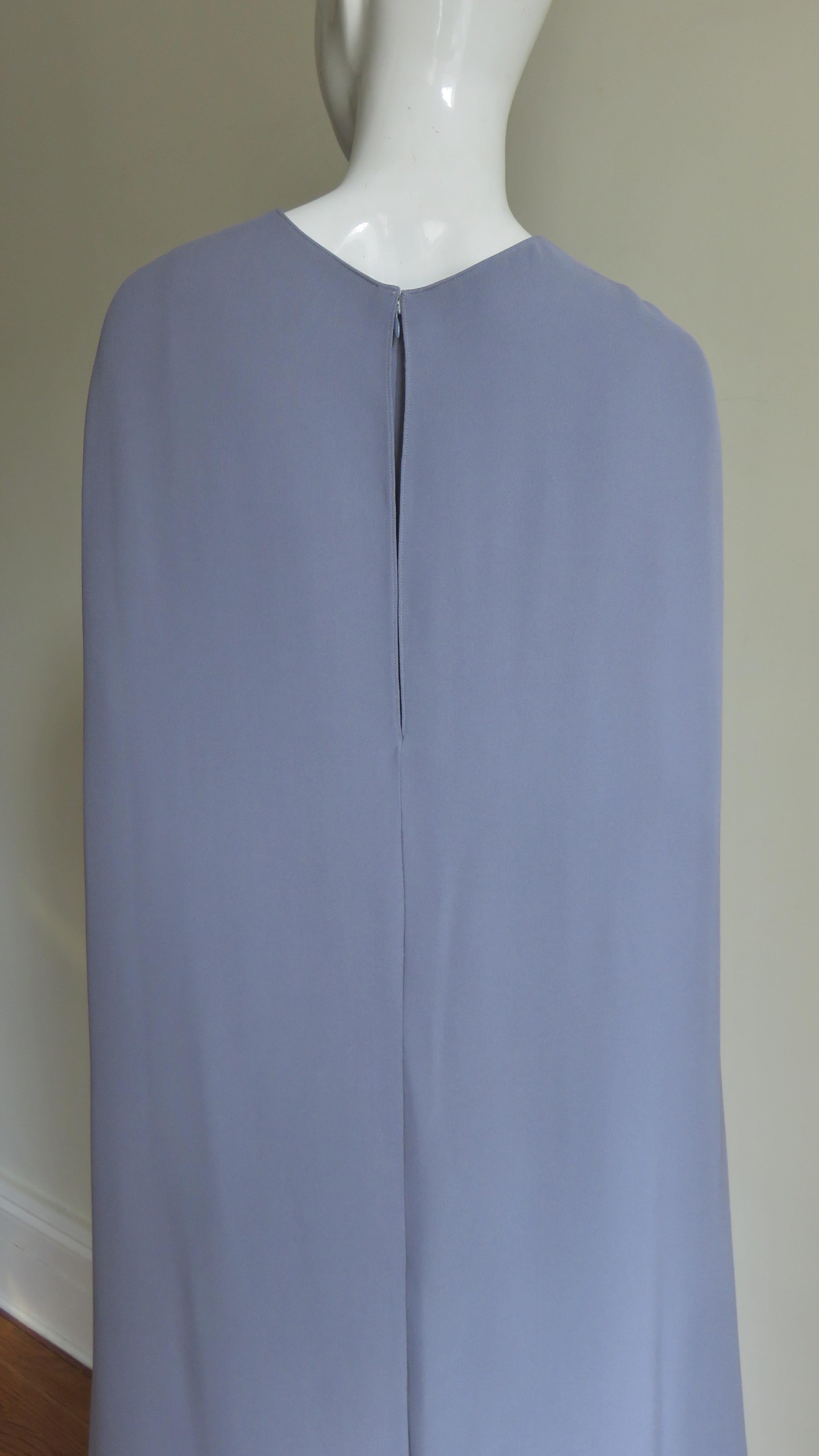 Valentino New Lilac Silk Cape Gown 7