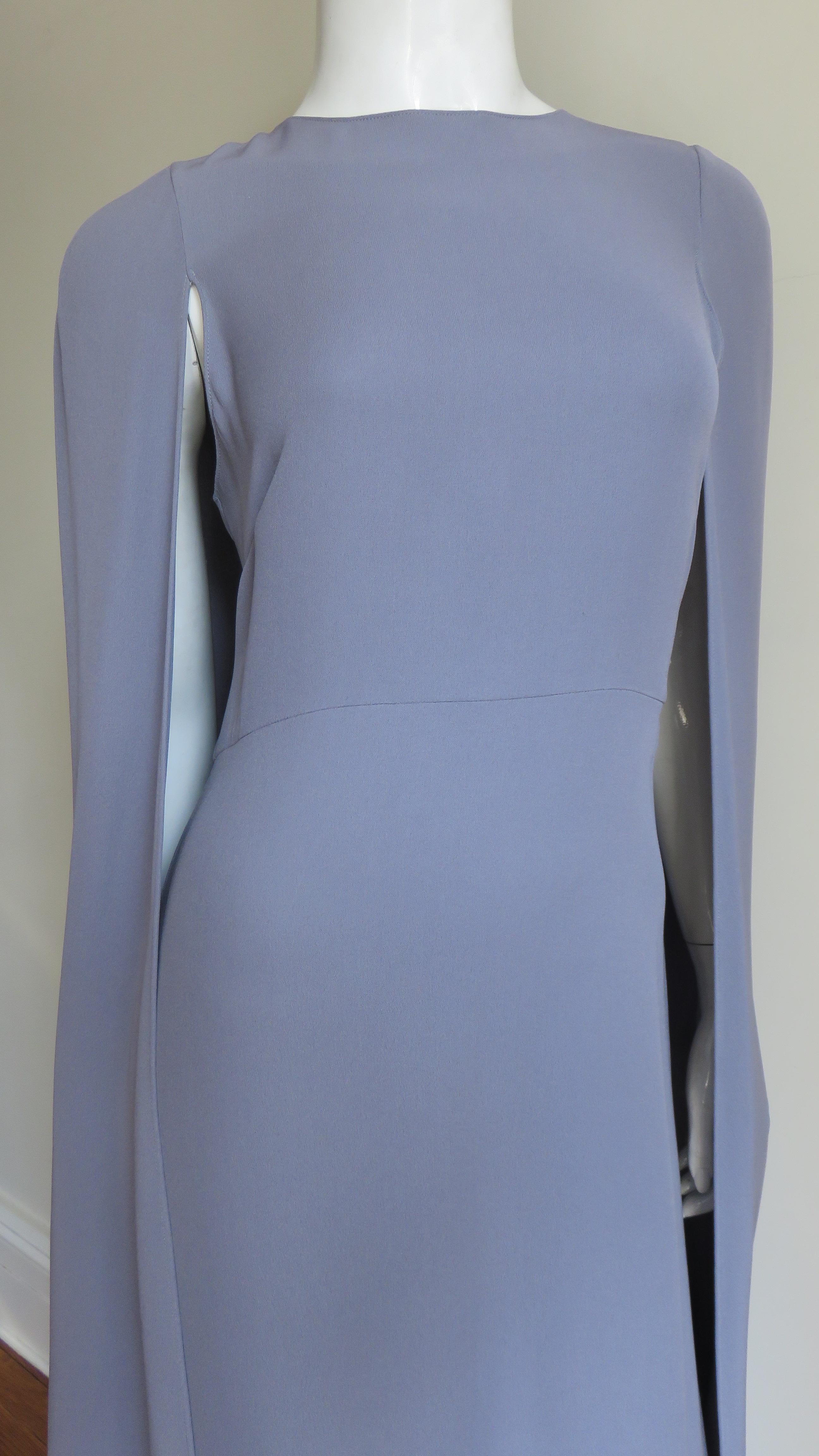 Women's Valentino New Lilac Silk Cape Gown