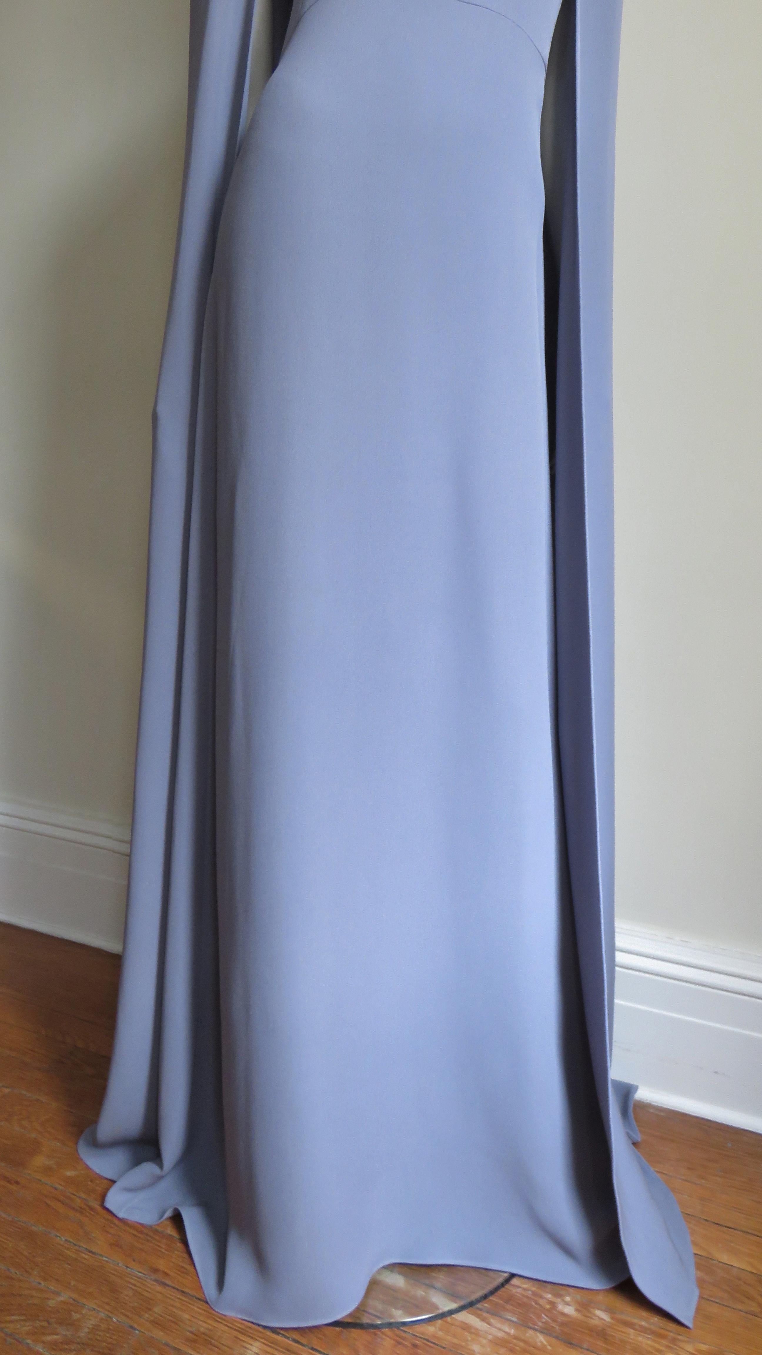 Valentino New Lilac Silk Cape Gown 1