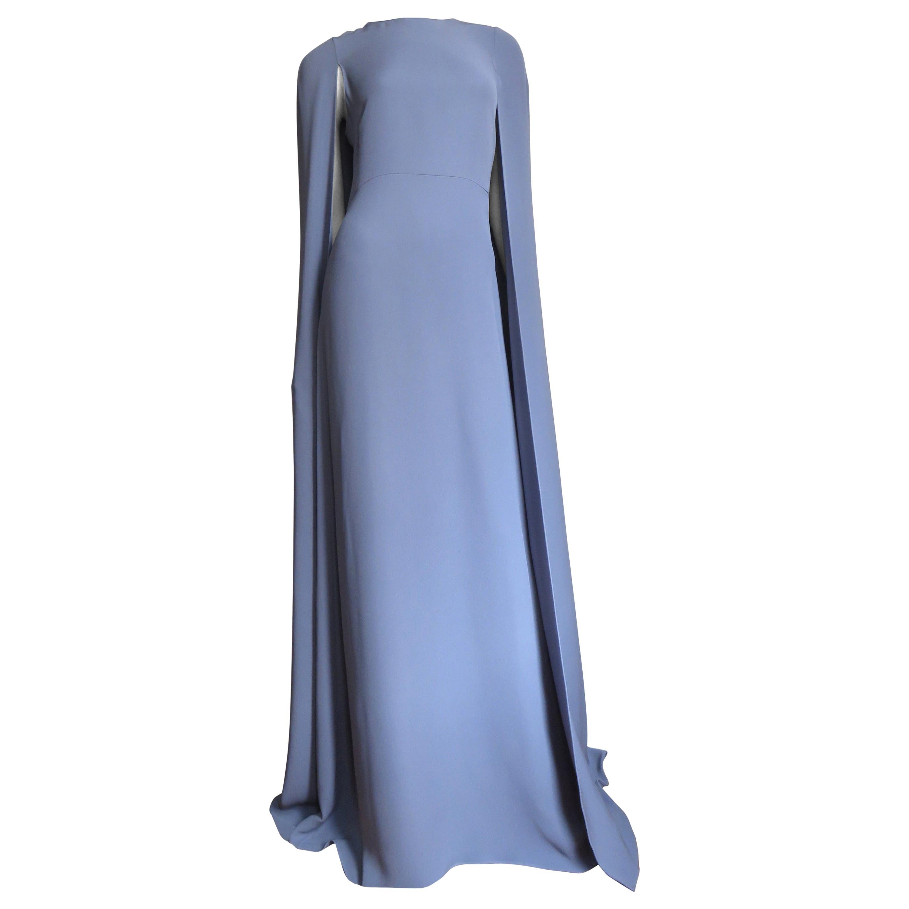 Valentino New Lilac Silk Cape Gown at 1stDibs | valentino cape gown, valentino dress sale, valentino cape