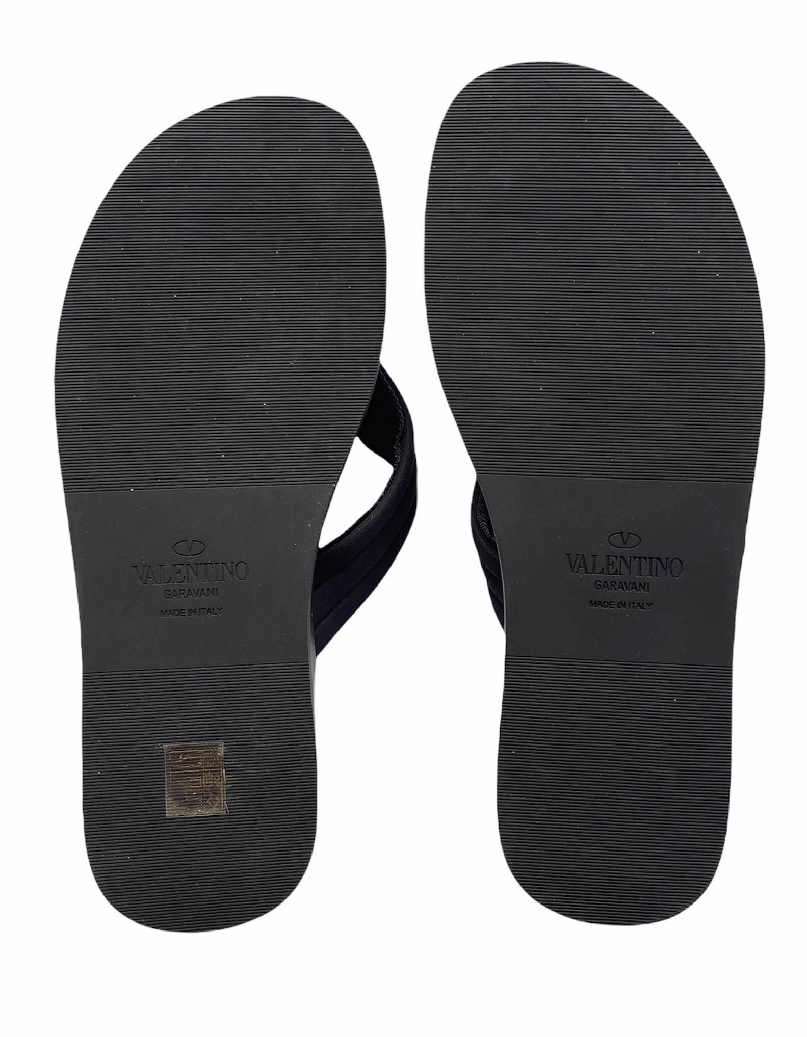 Valentino NEW Men's Black/White VLTN Flip Flop Sandals sz 43 2