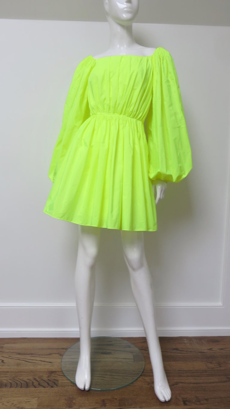 valentino lime green dress Vintage 2005 Valentino Runway Chartreuse Silk Draped-Pearls Reverse Halter  Glamour Gown main image 1