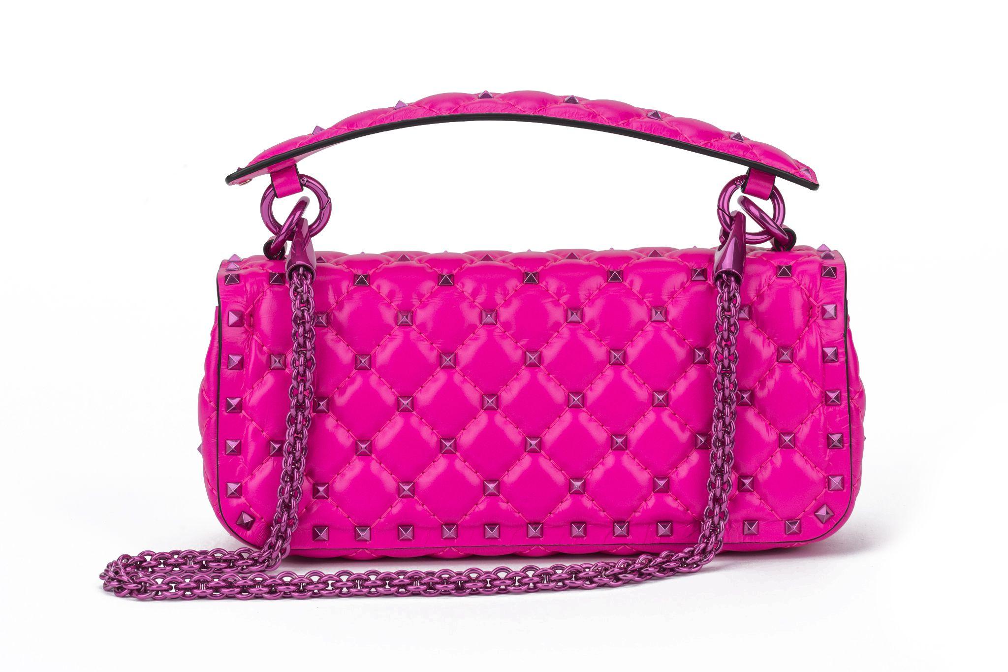 Valentino New Pink Rockstud Shoulder Bag For Sale 7