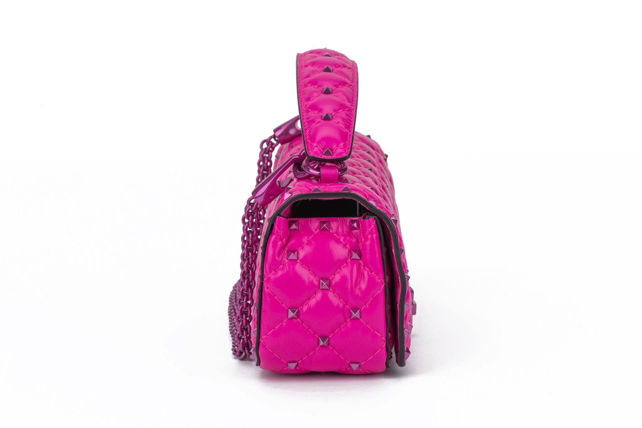 Valentino New Pink Rockstud Shoulder Bag For Sale 9