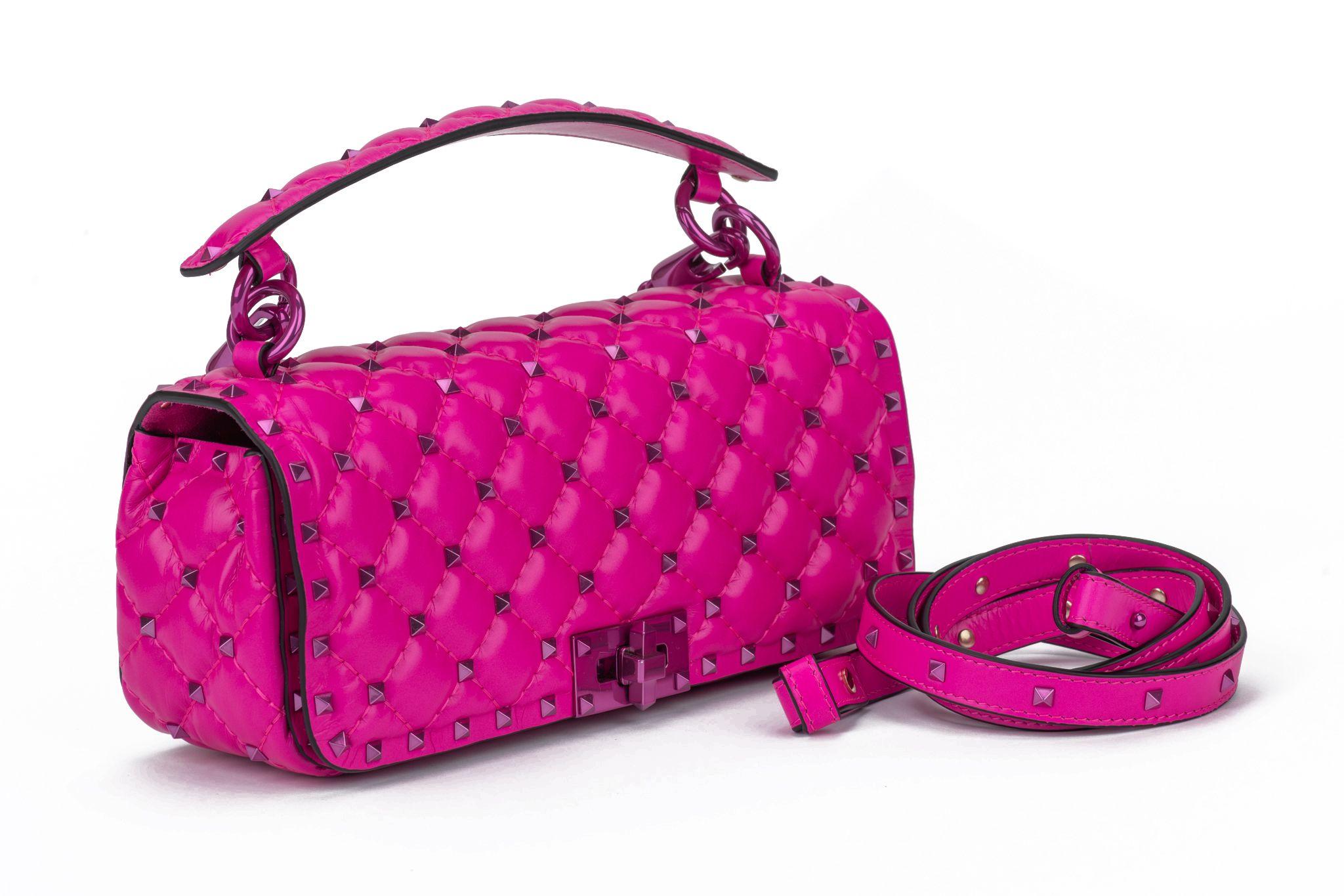 Valentino New Pink Rockstud Shoulder Bag For Sale 10