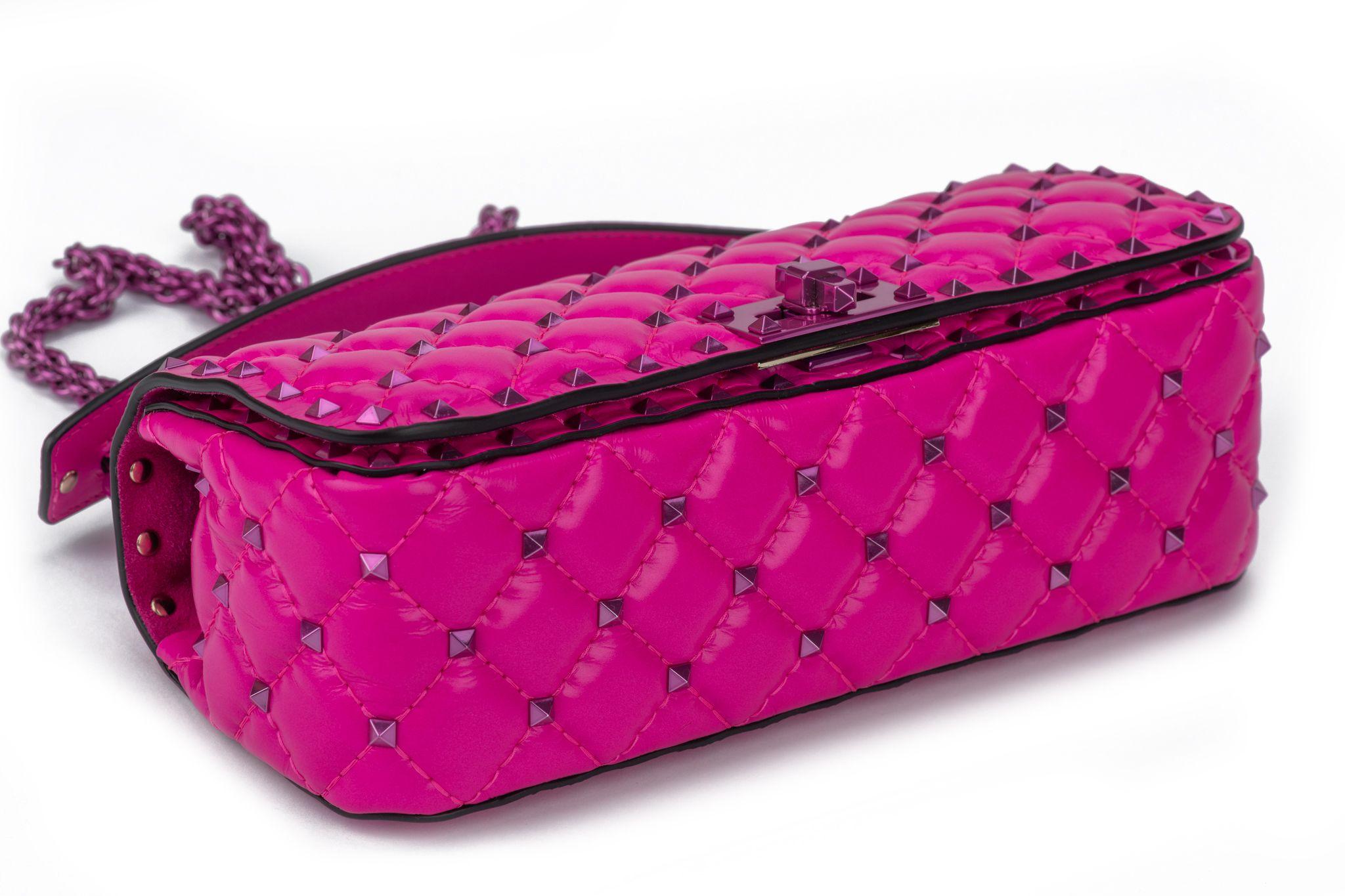 Valentino New Pink Rockstud Shoulder Bag For Sale 11