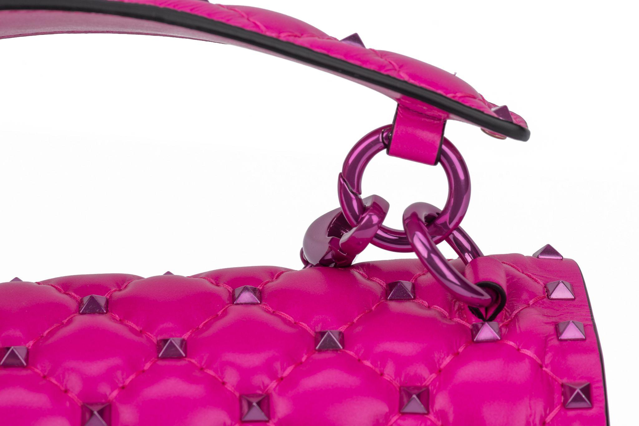 Valentino New Pink Rockstud Shoulder Bag For Sale 12