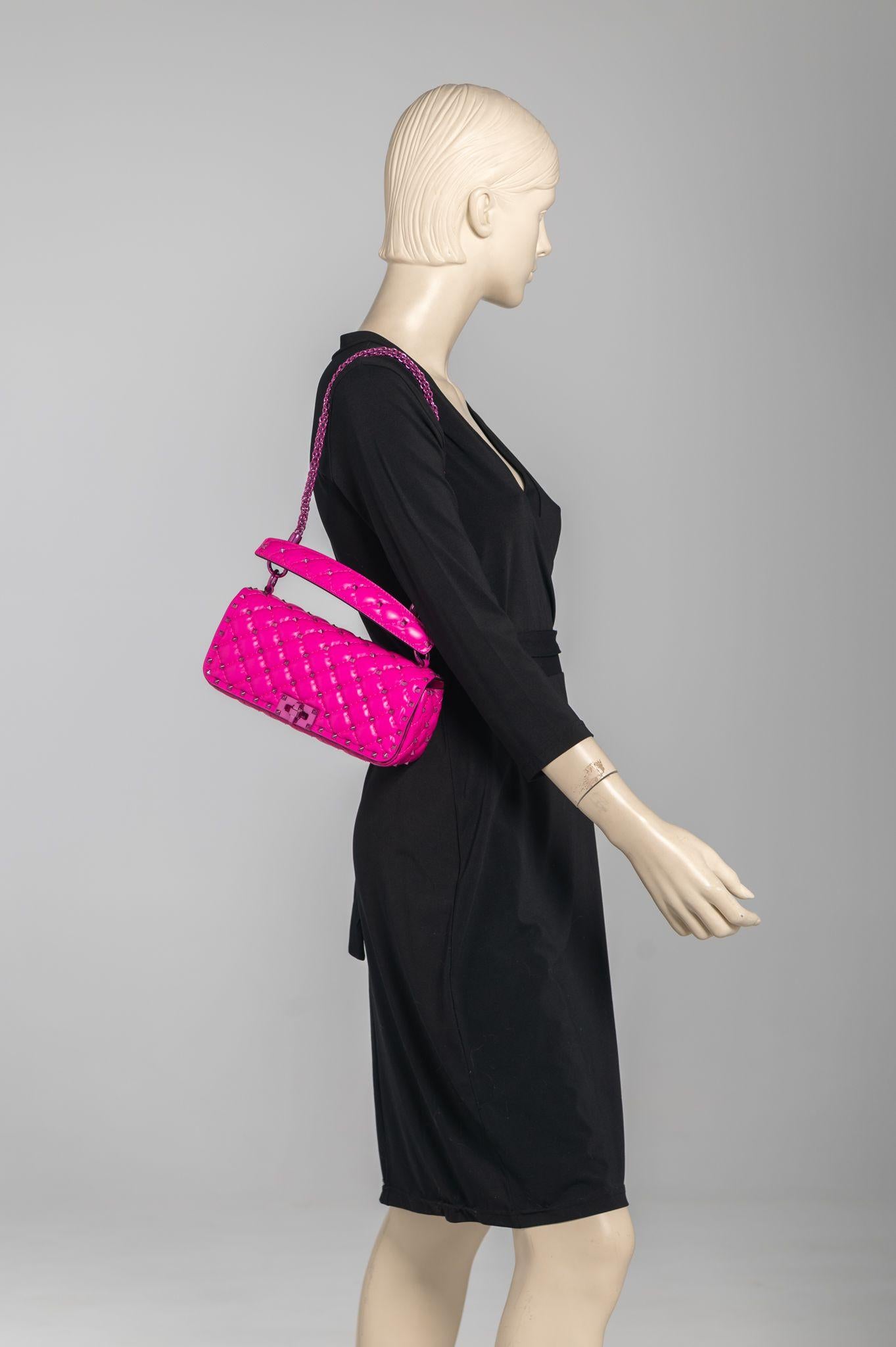 Valentino New Pink Rockstud Shoulder Bag For Sale 13