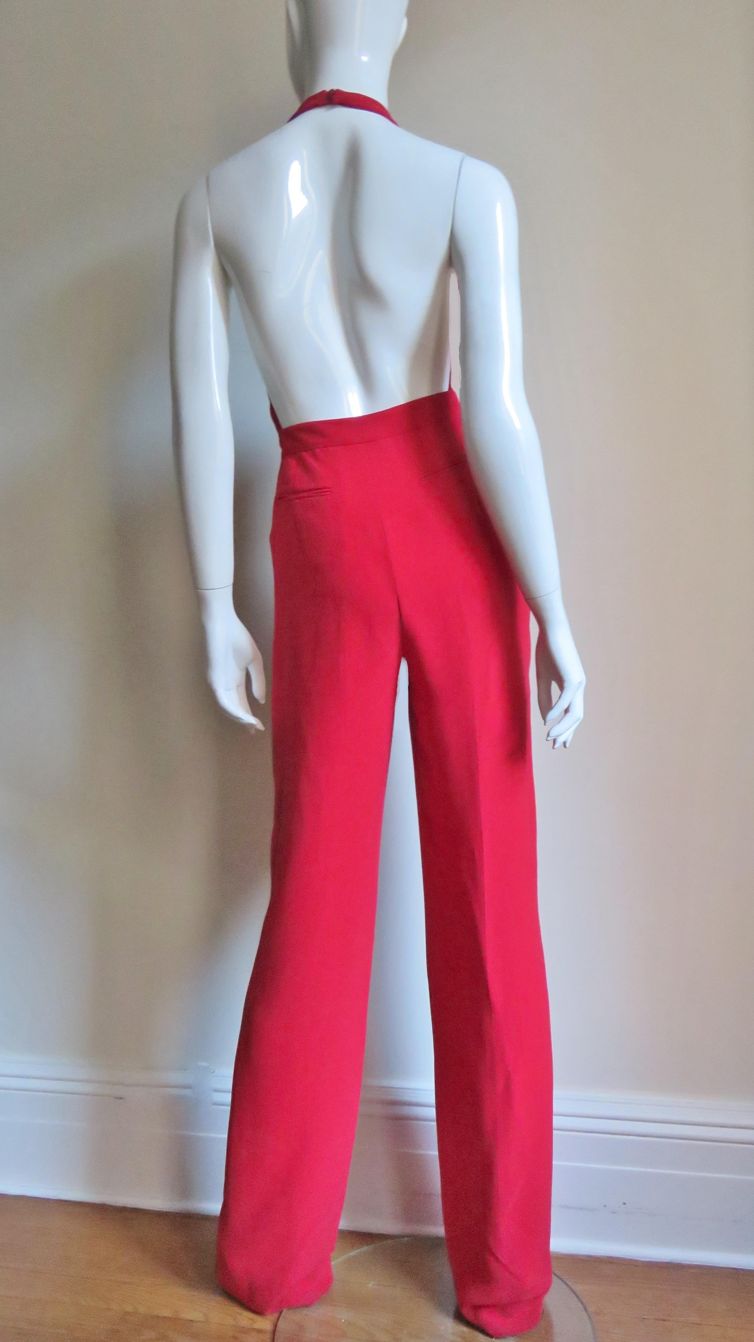 Women's Valentino New Plunging Halter Jumpsuit