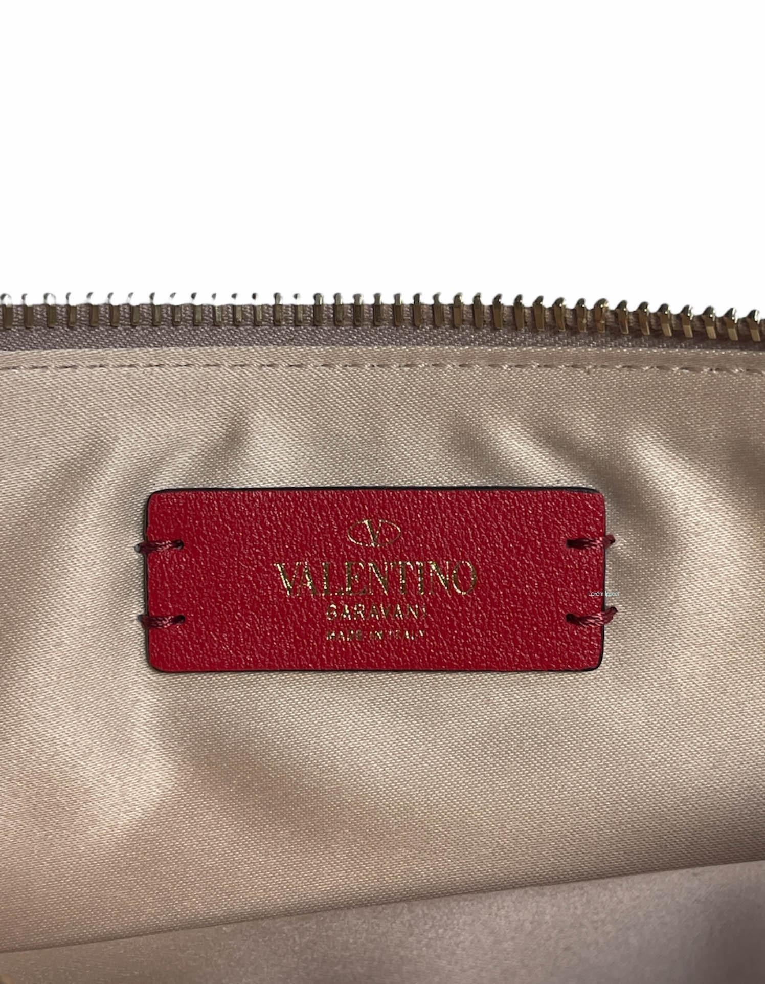 Valentino NEW Poudre Undercover Rose Large Rockstud Clutch Pouch Bag 1