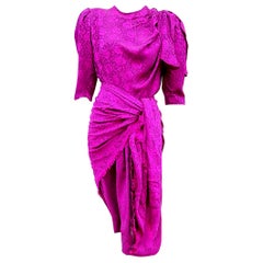 VALENTINO "New" Purple Flowers theme with Shawl Silk Dress - Unworn 