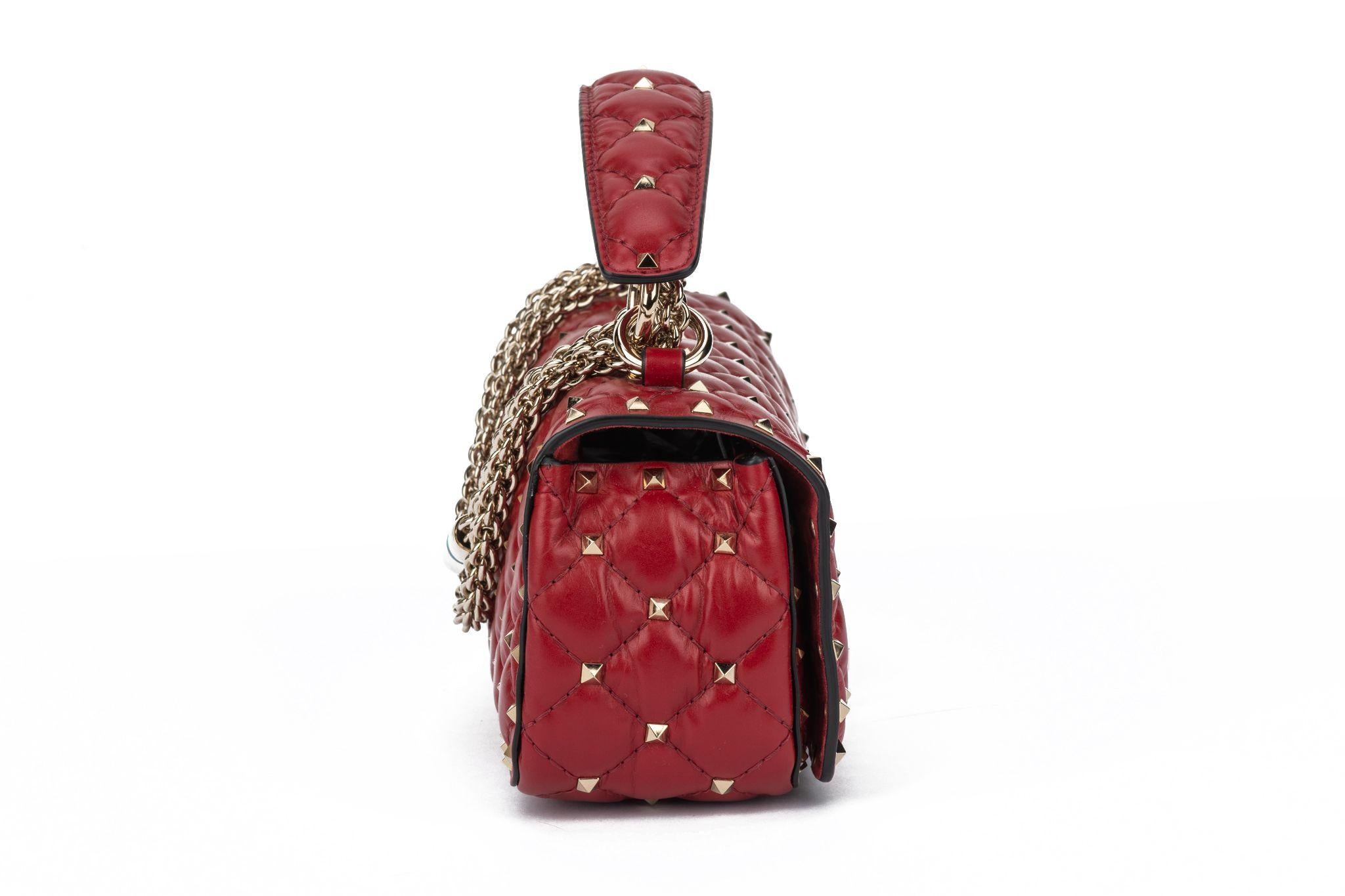 Valentino New Red Rockstud Shoulder Bag For Sale 6