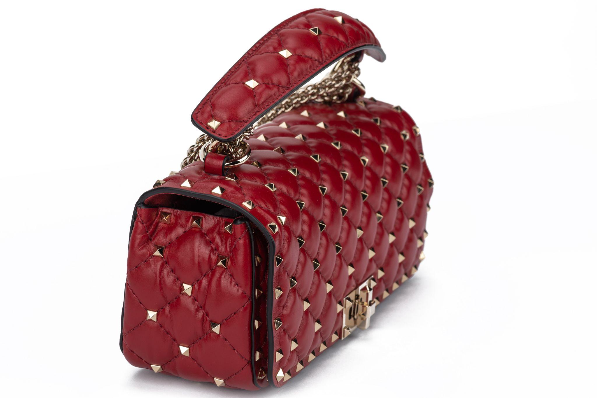 Valentino New Red Rockstud Shoulder Bag For Sale 7