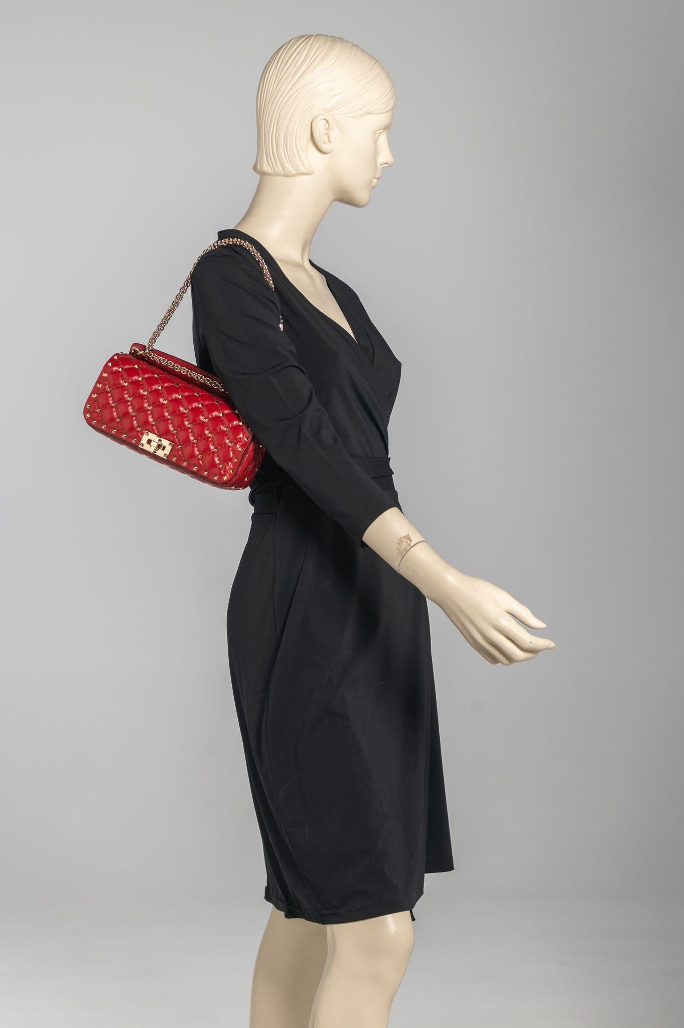 Valentino New Red Rockstud Shoulder Bag For Sale 10