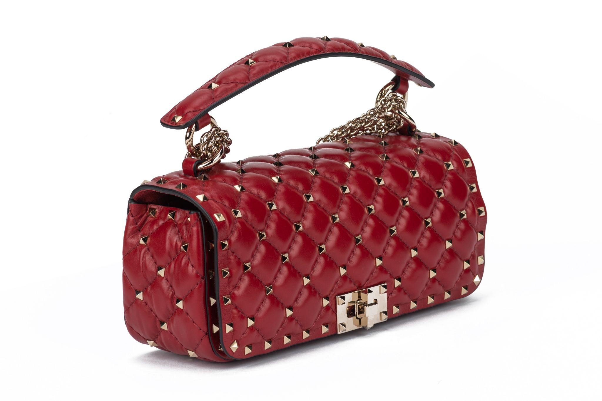 Valentino New Red Rockstud Shoulder Bag For Sale 2