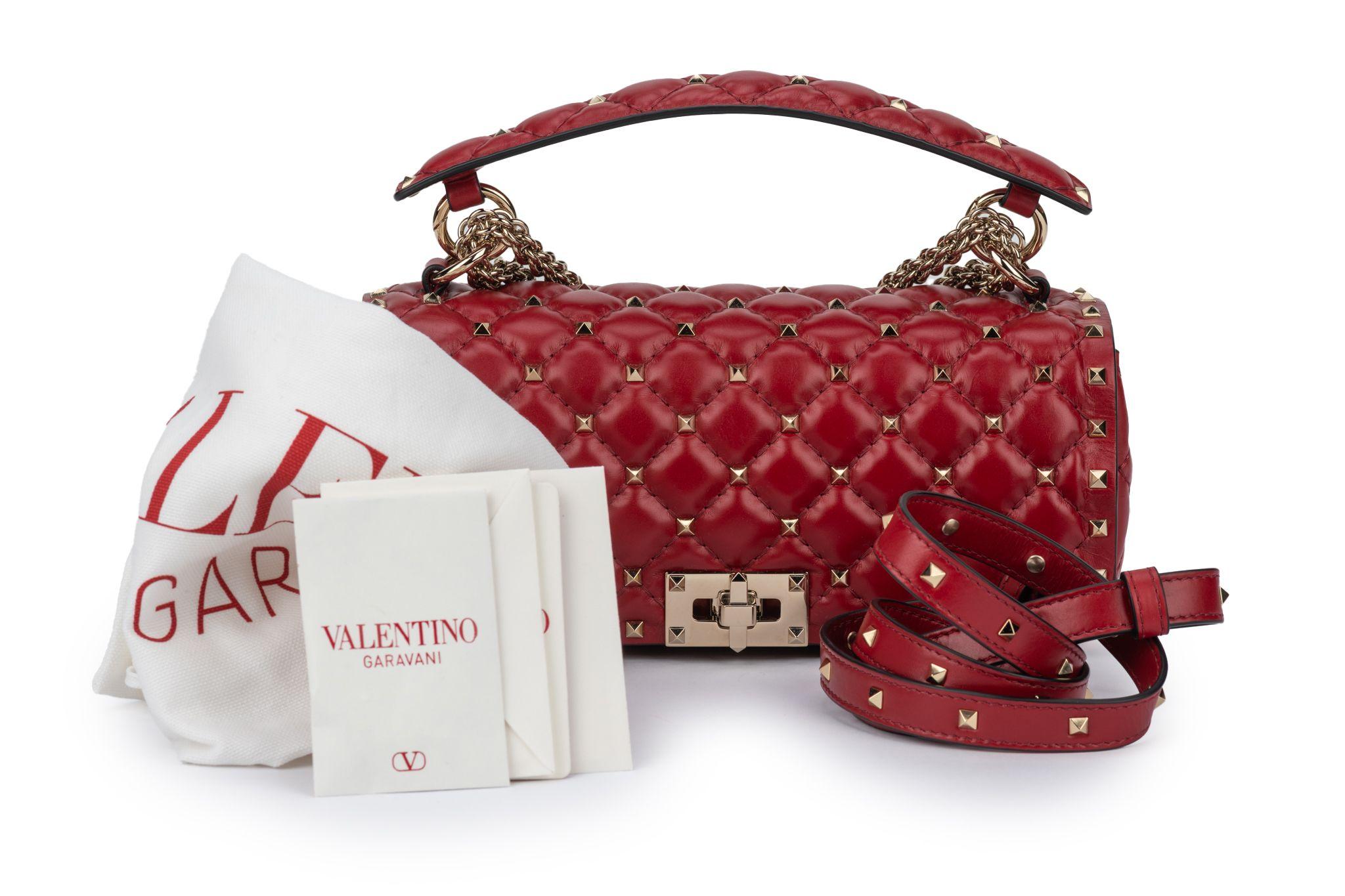 Valentino New Red Rockstud Shoulder Bag For Sale 4
