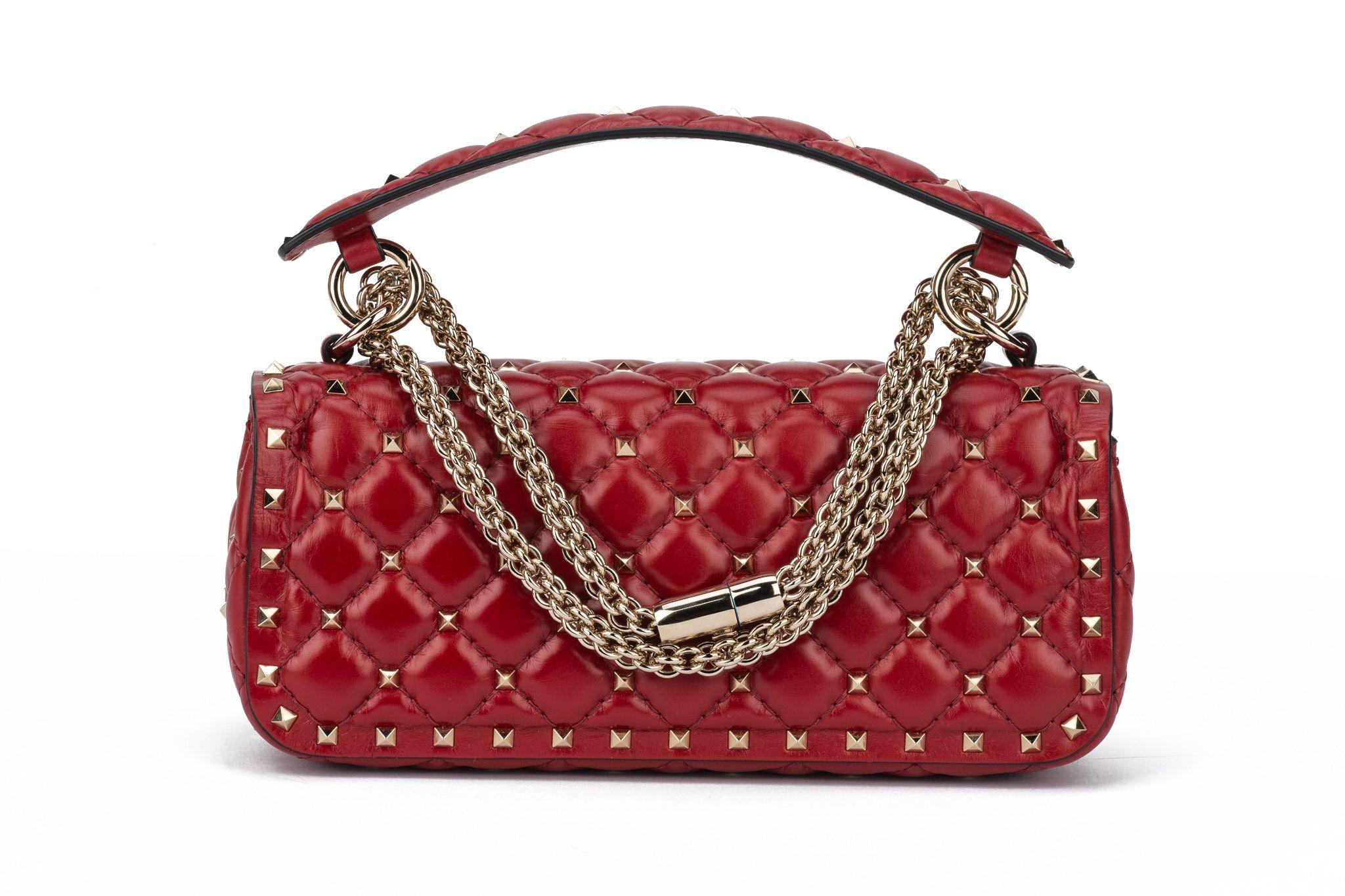Valentino New Red Rockstud Shoulder Bag For Sale 5