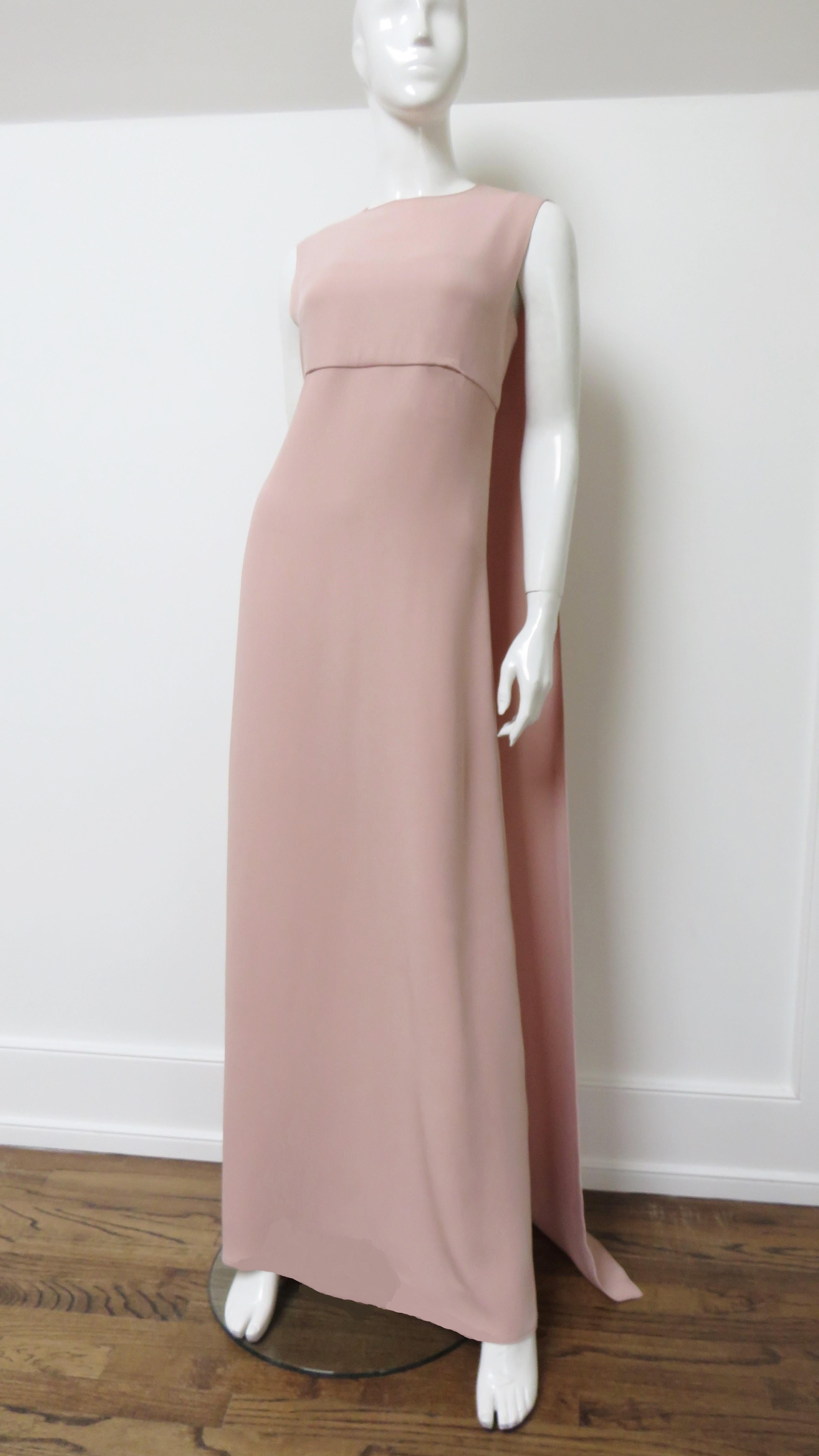 Marron Valentino New Silk Cape Gown en vente