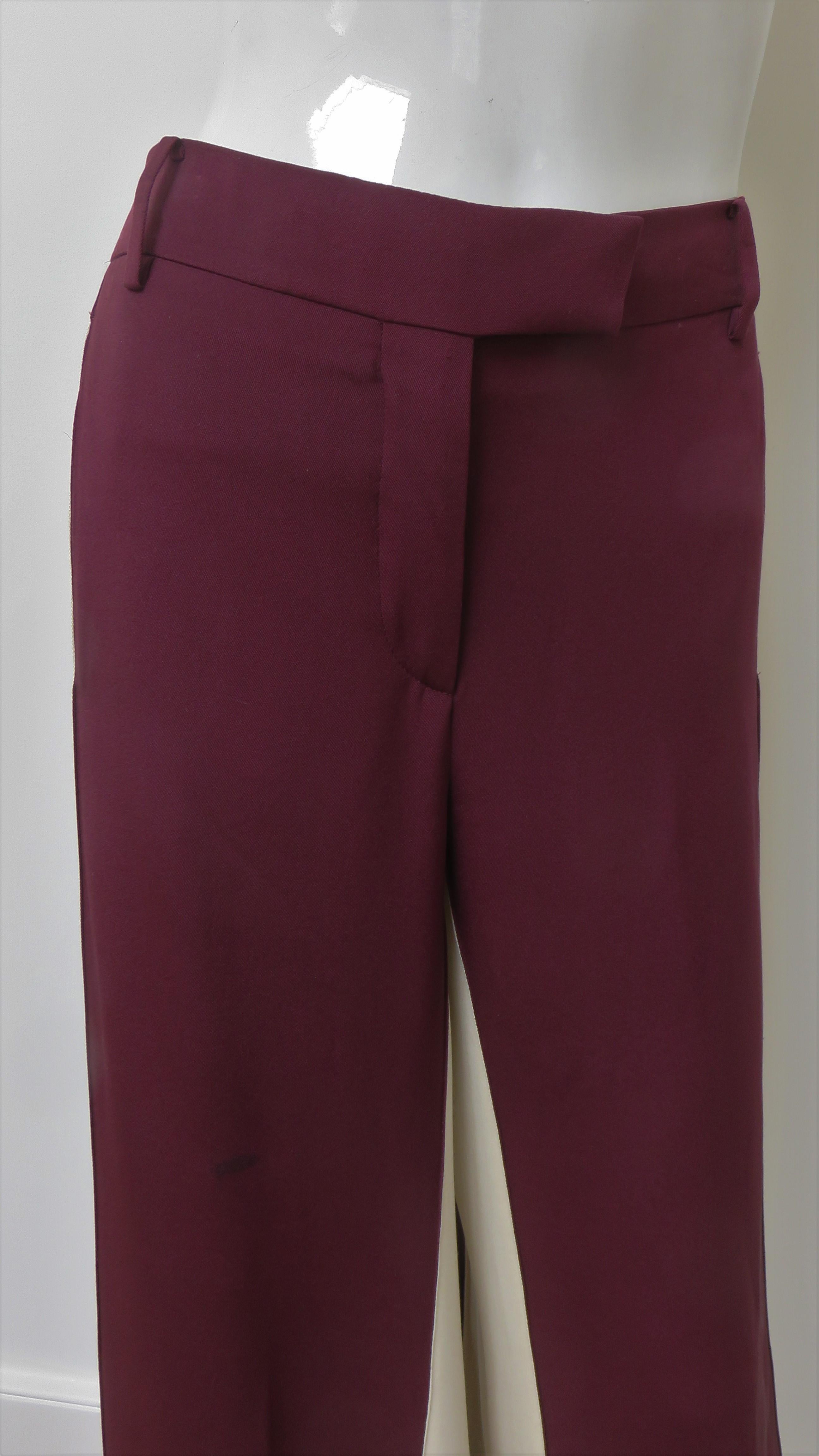 Noir Valentino - Pantalon bloc de couleur en soie, état neuf en vente