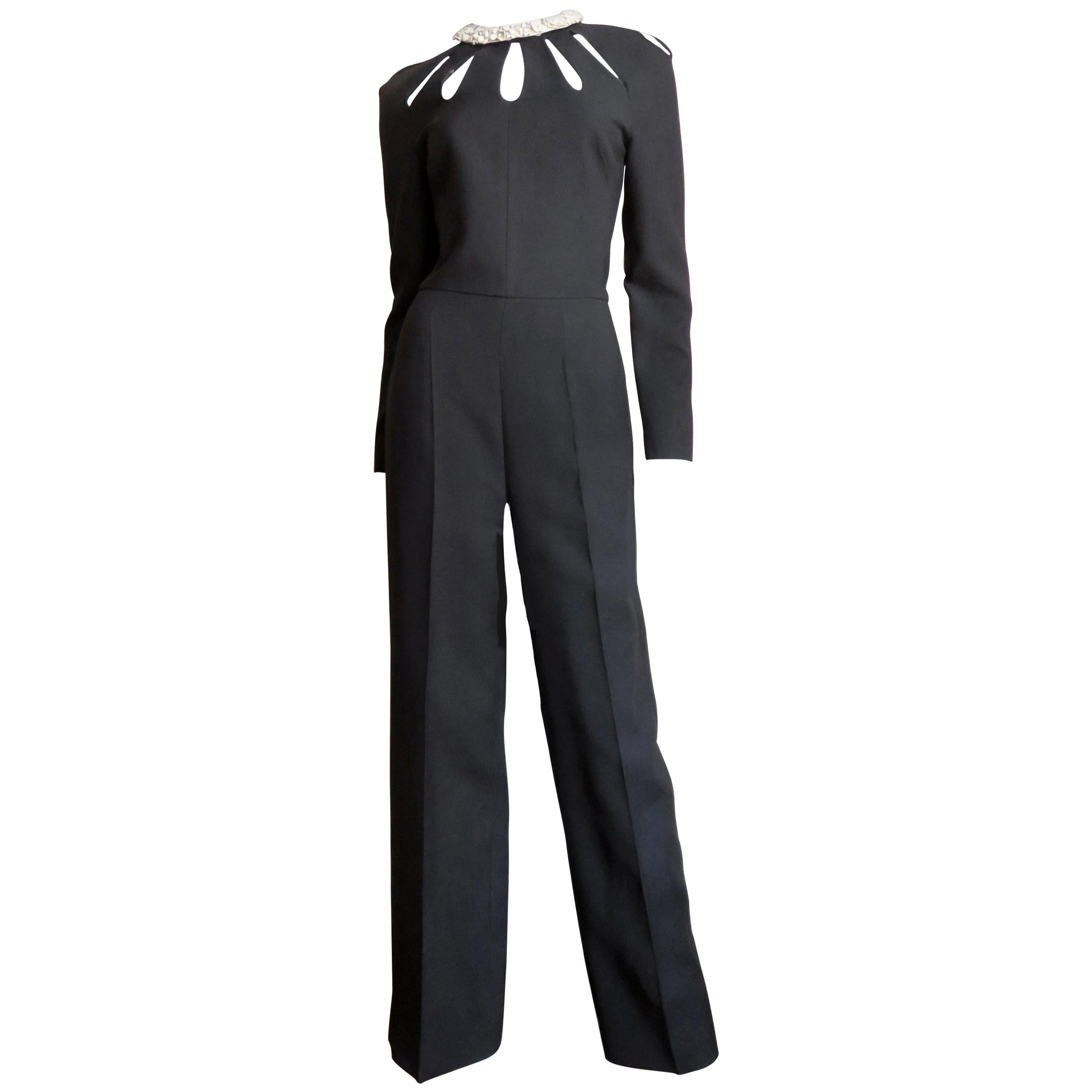 Valentino New Silk Cut out Jumpsuit  For Sale